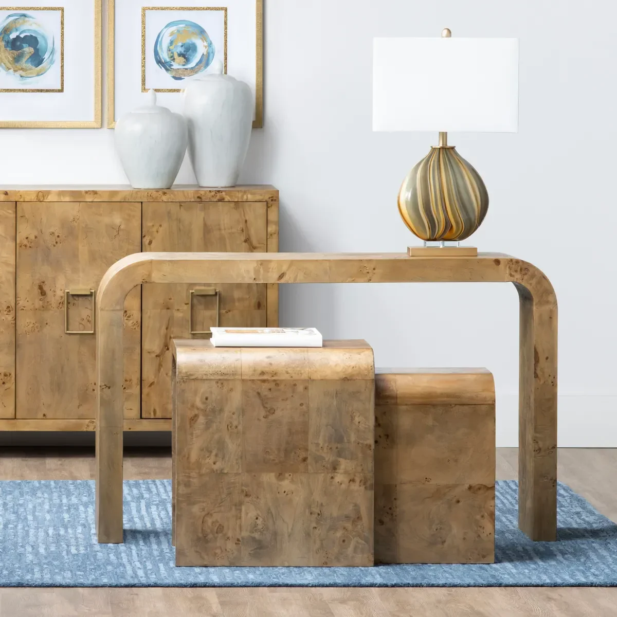 2 Piece Richmond Mappa Burl Nested Tables - Image 2