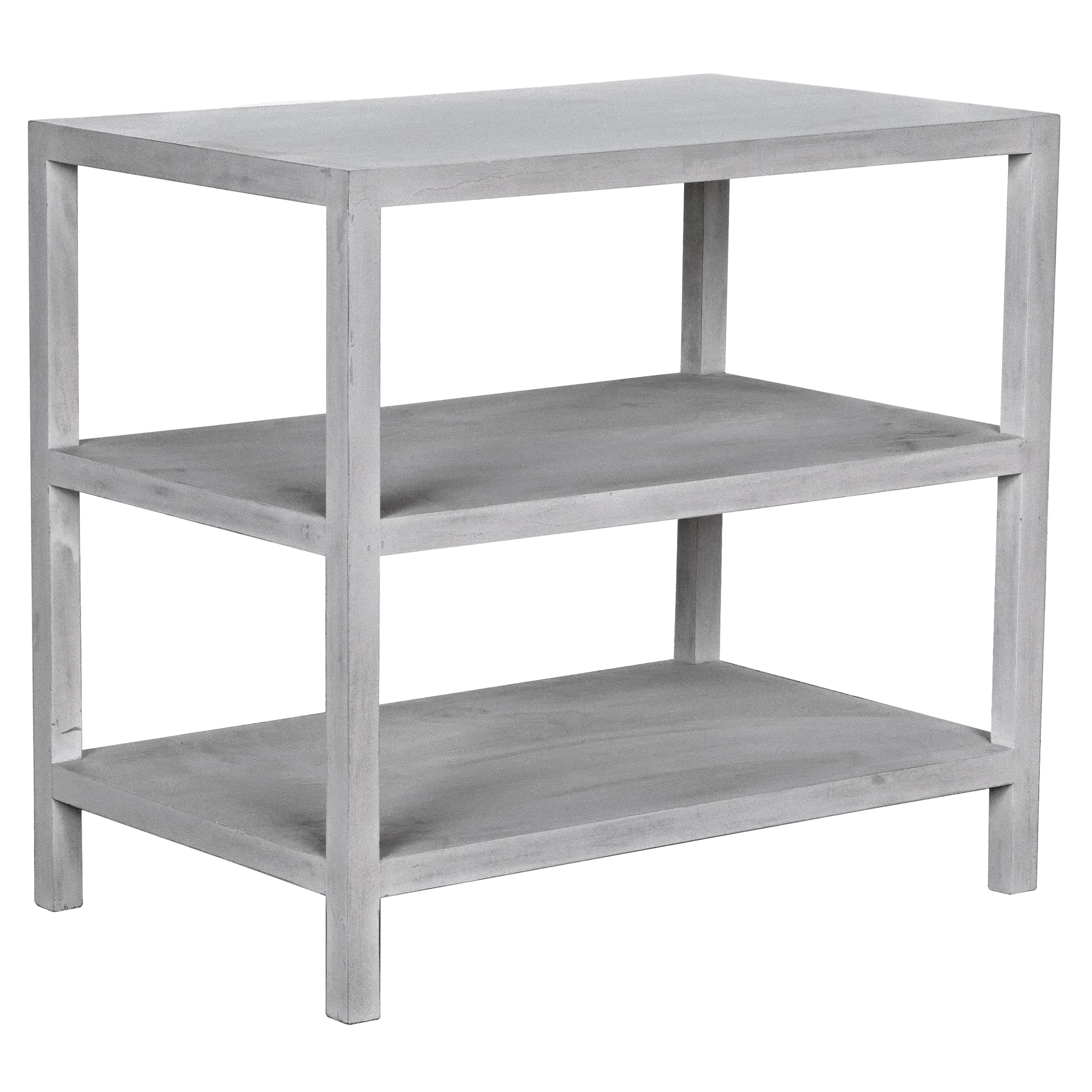 2 Shelf Side Table, White Wash