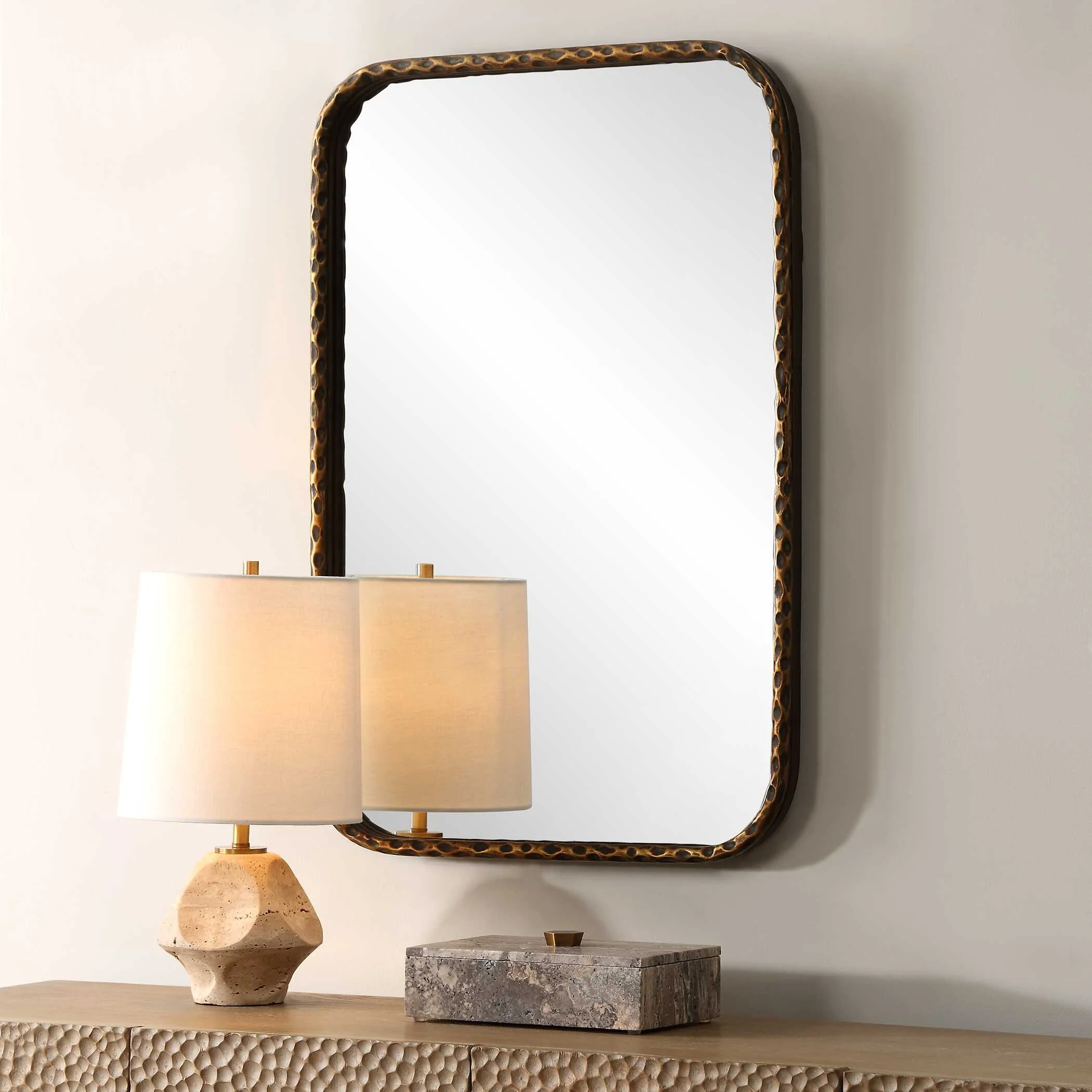 A Little Knotty Bronze Vanity Mirror - Image 3