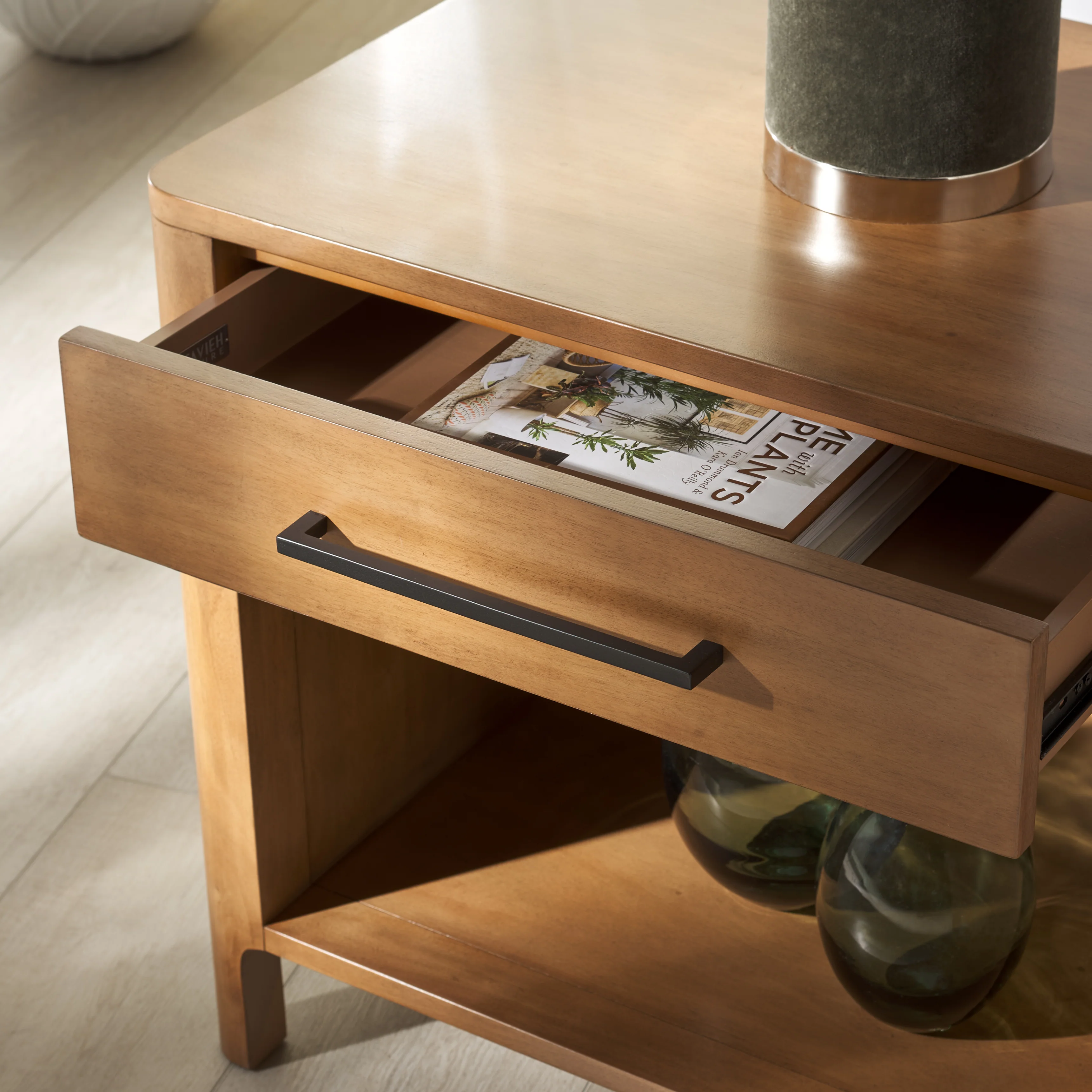 Abbiava 1 Drawer Wood Nightstand - Image 2