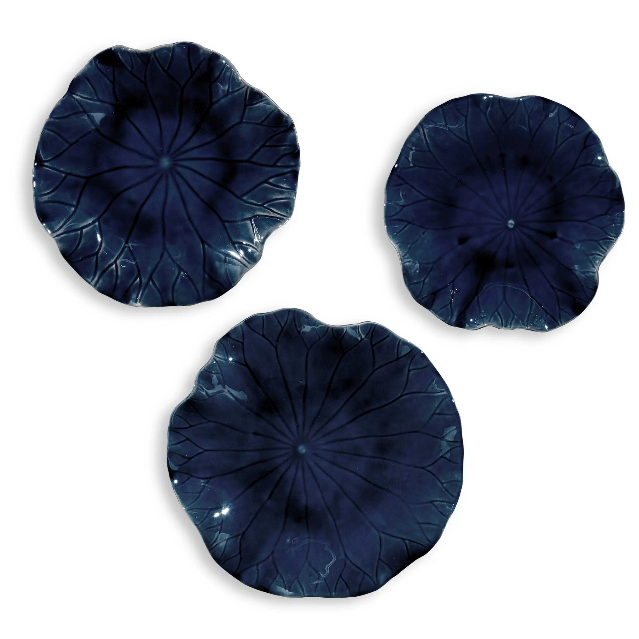 Abella Blue Ceramic Wall Decor - Set of 3