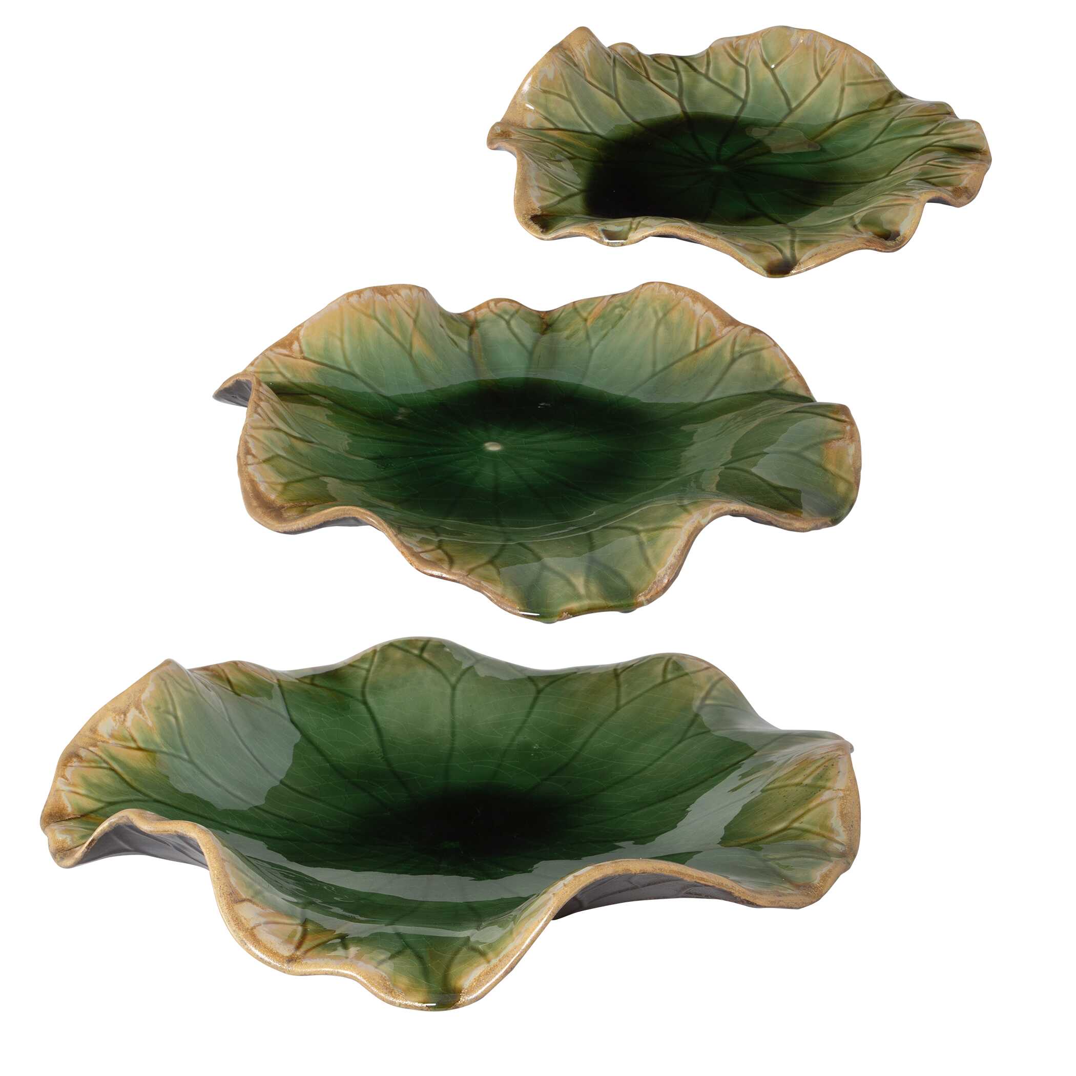 Abella Green Ceramic Wall Decor - Set of 3 - Image 4