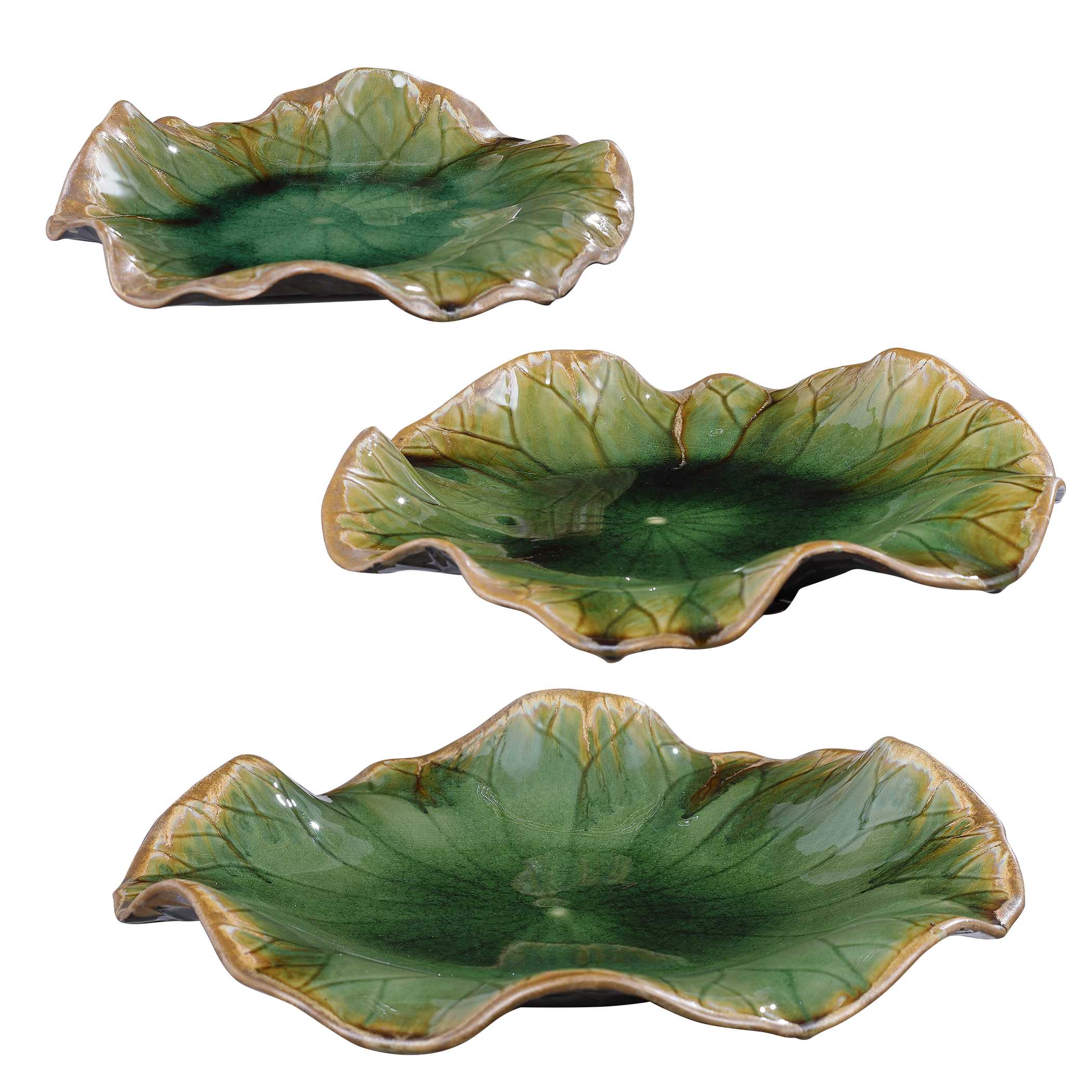 Abella Green Ceramic Wall Decor - Set of 3 - Image 5