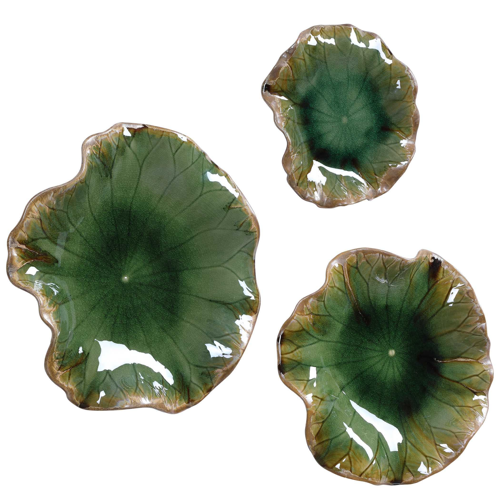 Abella Green Ceramic Wall Decor - Set of 3 - Image 6