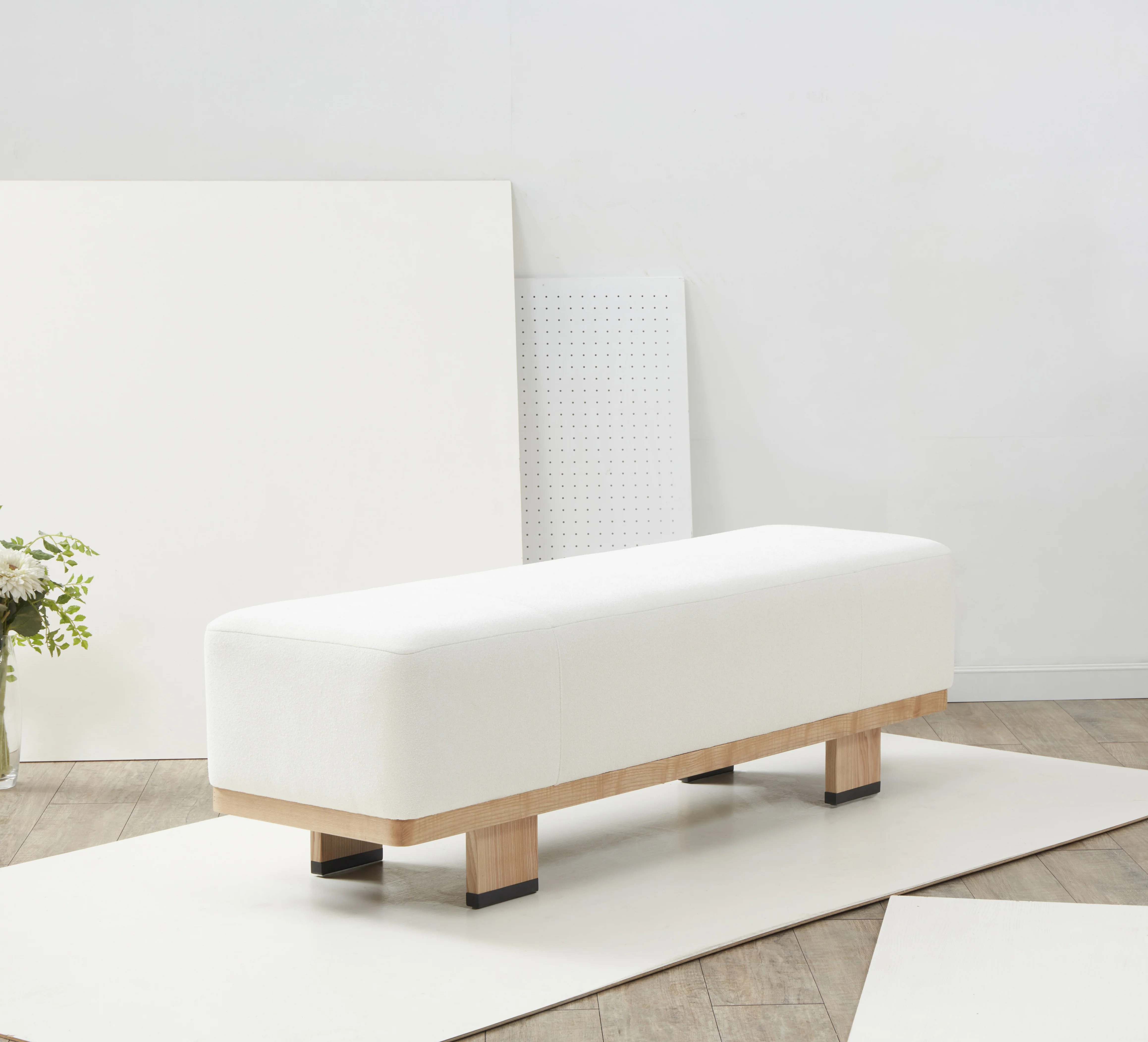 Abrianna Wood Base Bench - Image 2