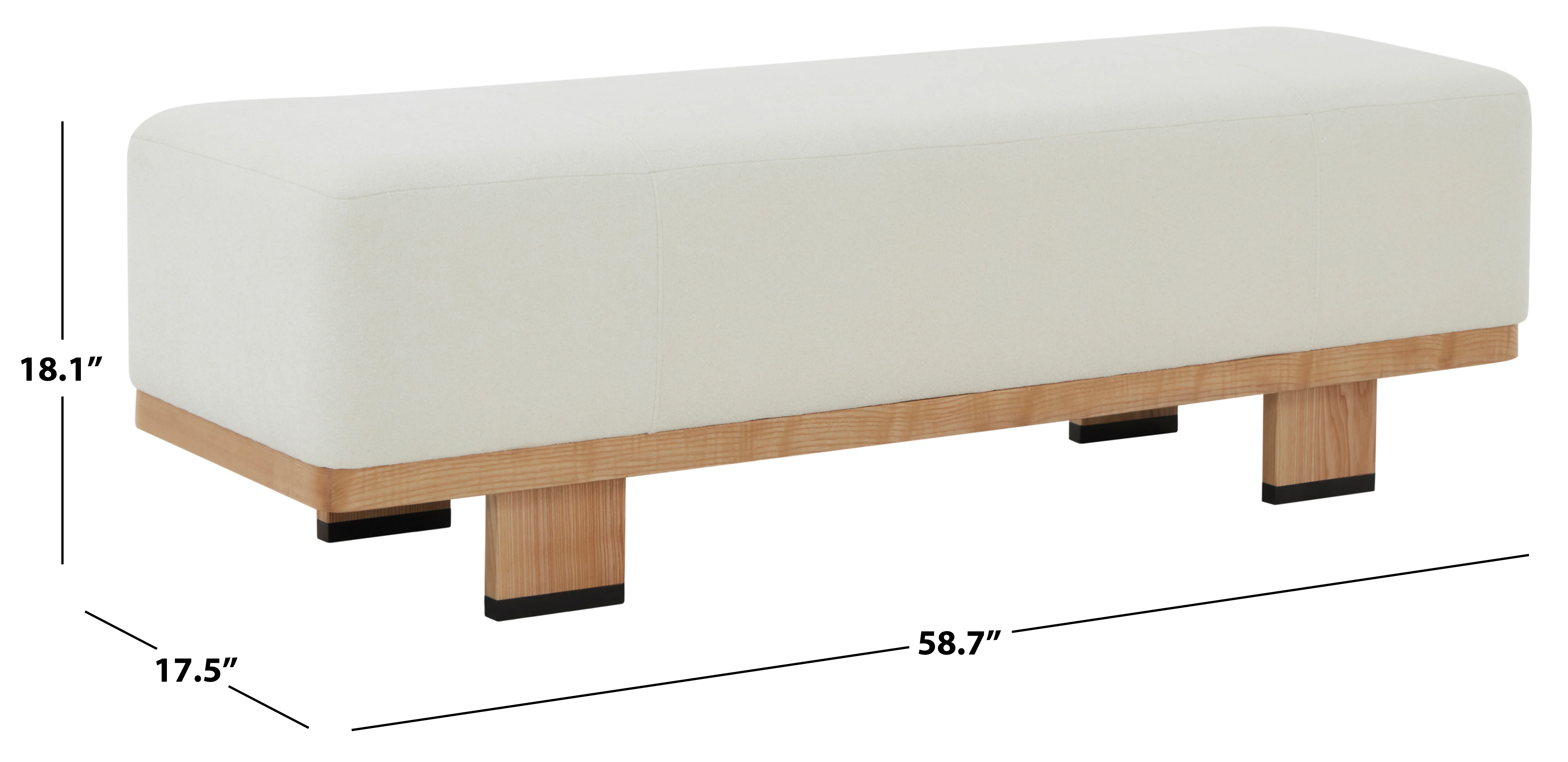 Abrianna Wood Base Bench - Image 7