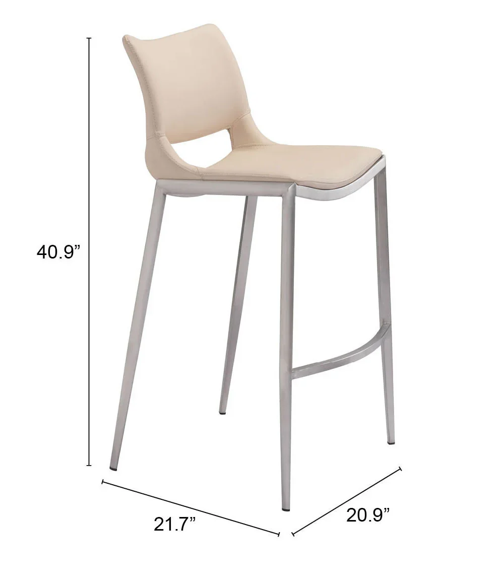 Ace Barstool (Set of 2) Light Pink & Silver - Image 7