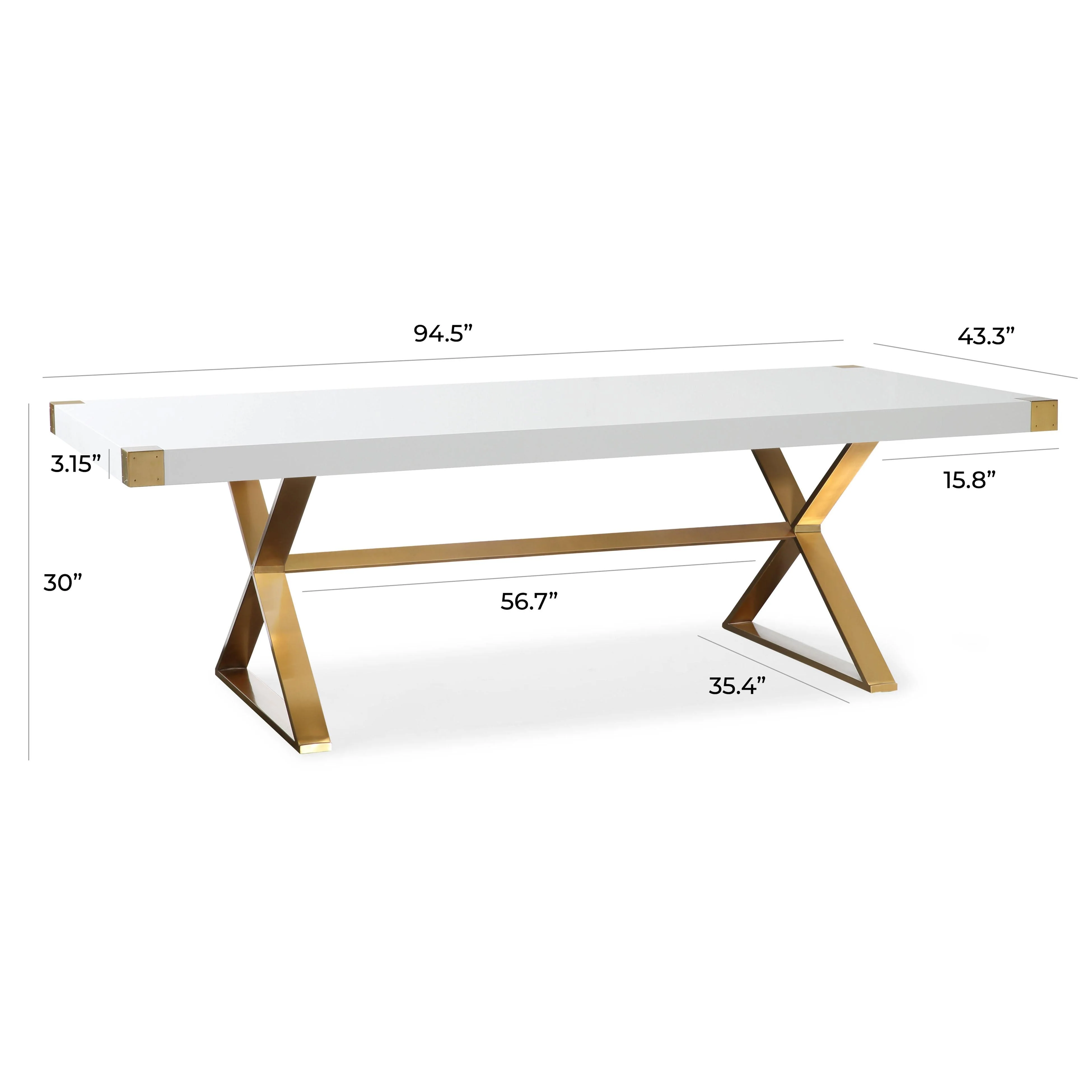 Adeline White Lacquer Dining Table - Image 5
