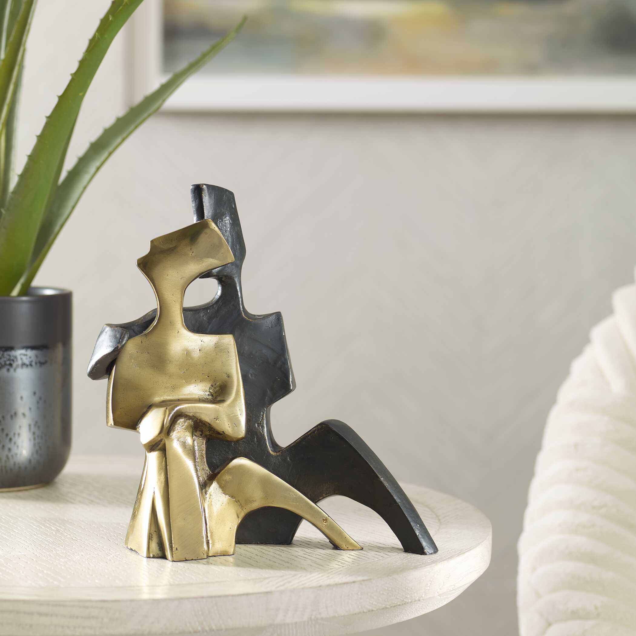 Affection Bronze Gold Sculpture, S/2 - Image 6