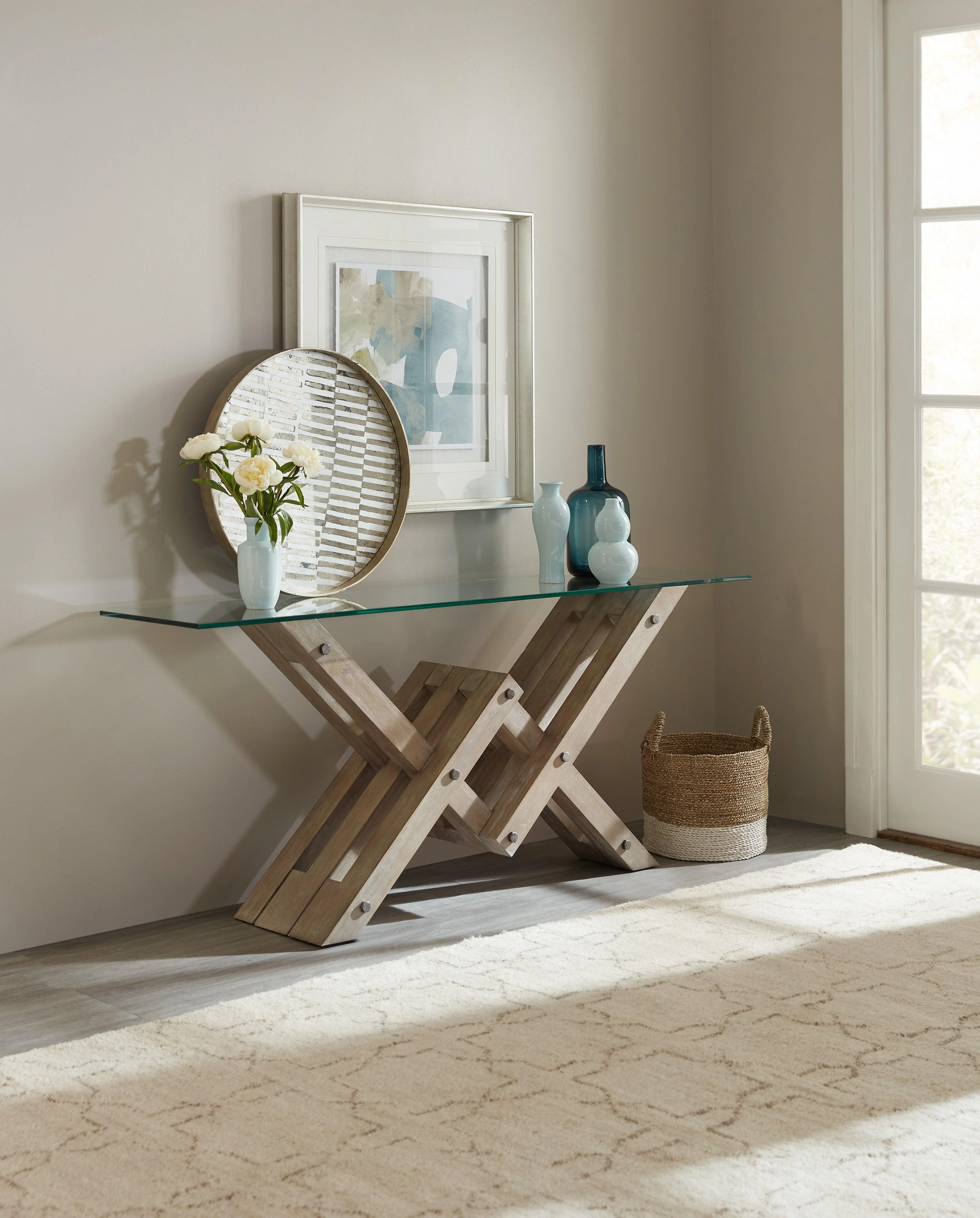 Affinity Glass Top Accent Console - Image 3