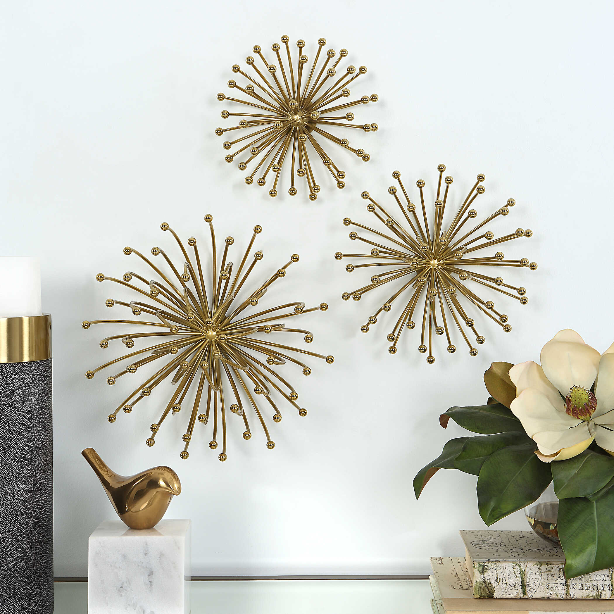 Aga Gold Metal Wall Decor - Set of 3 - Image 2