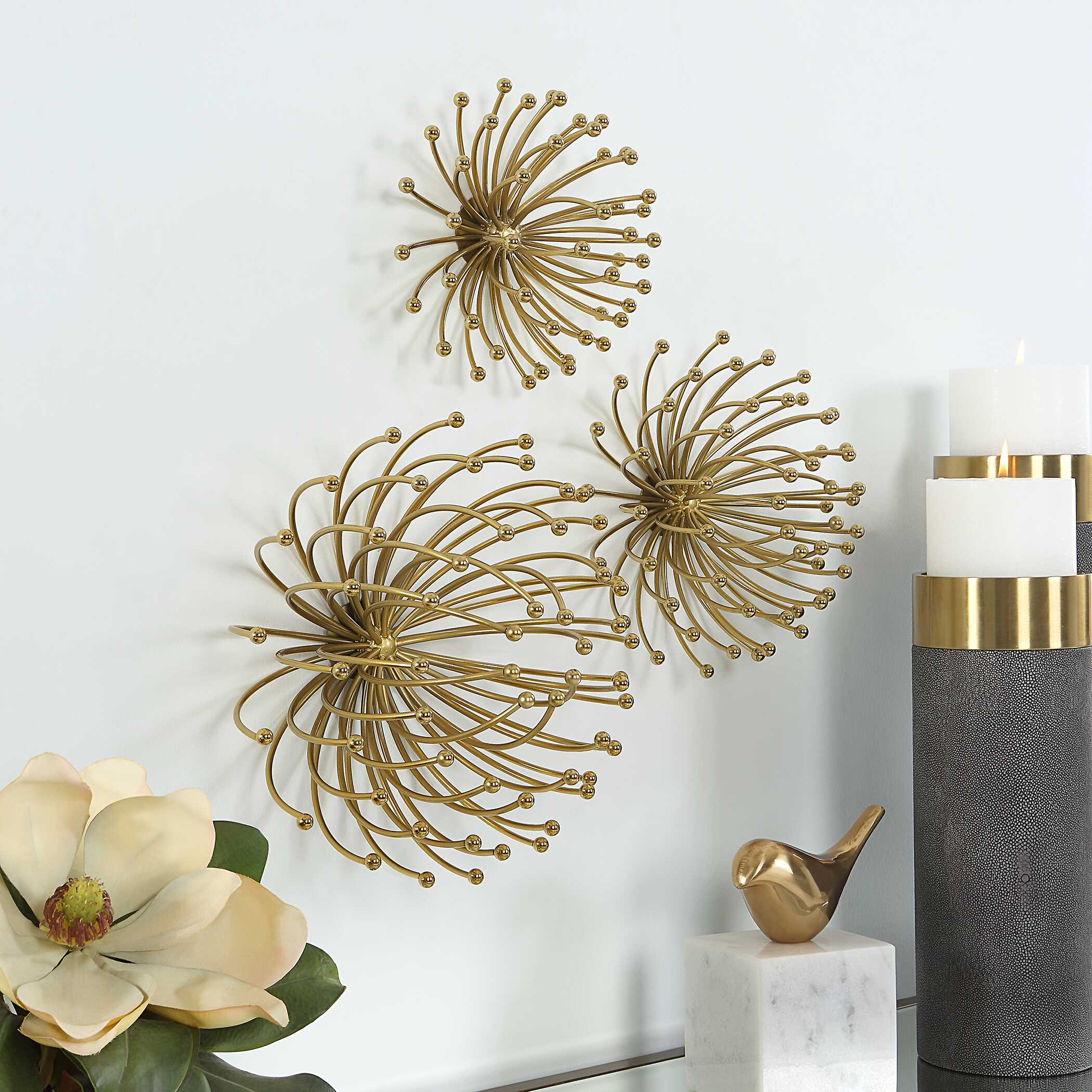 Aga Gold Metal Wall Decor - Set of 3 - Image 3