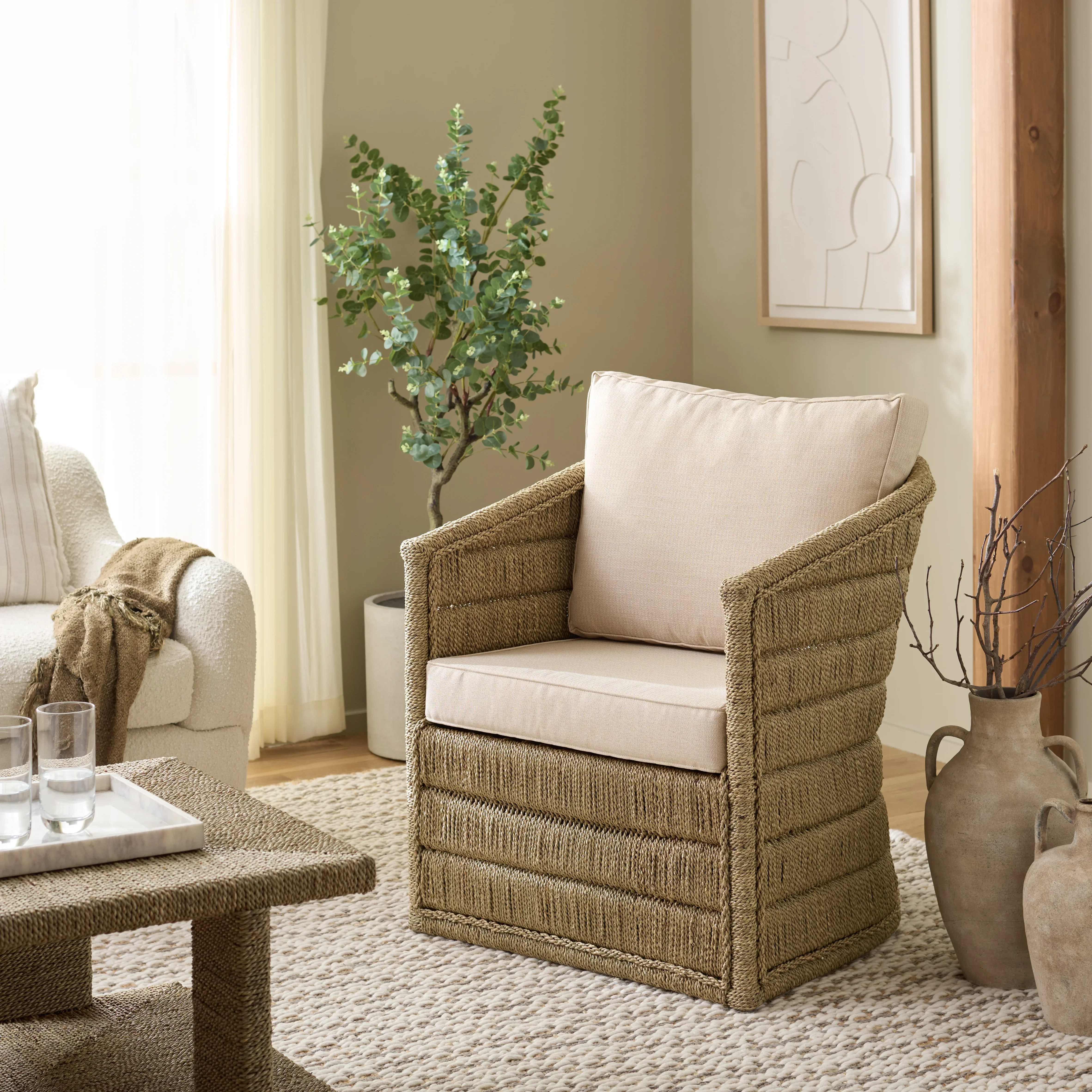 Aikan Woven Sea Grass Accent Chair - Image 6