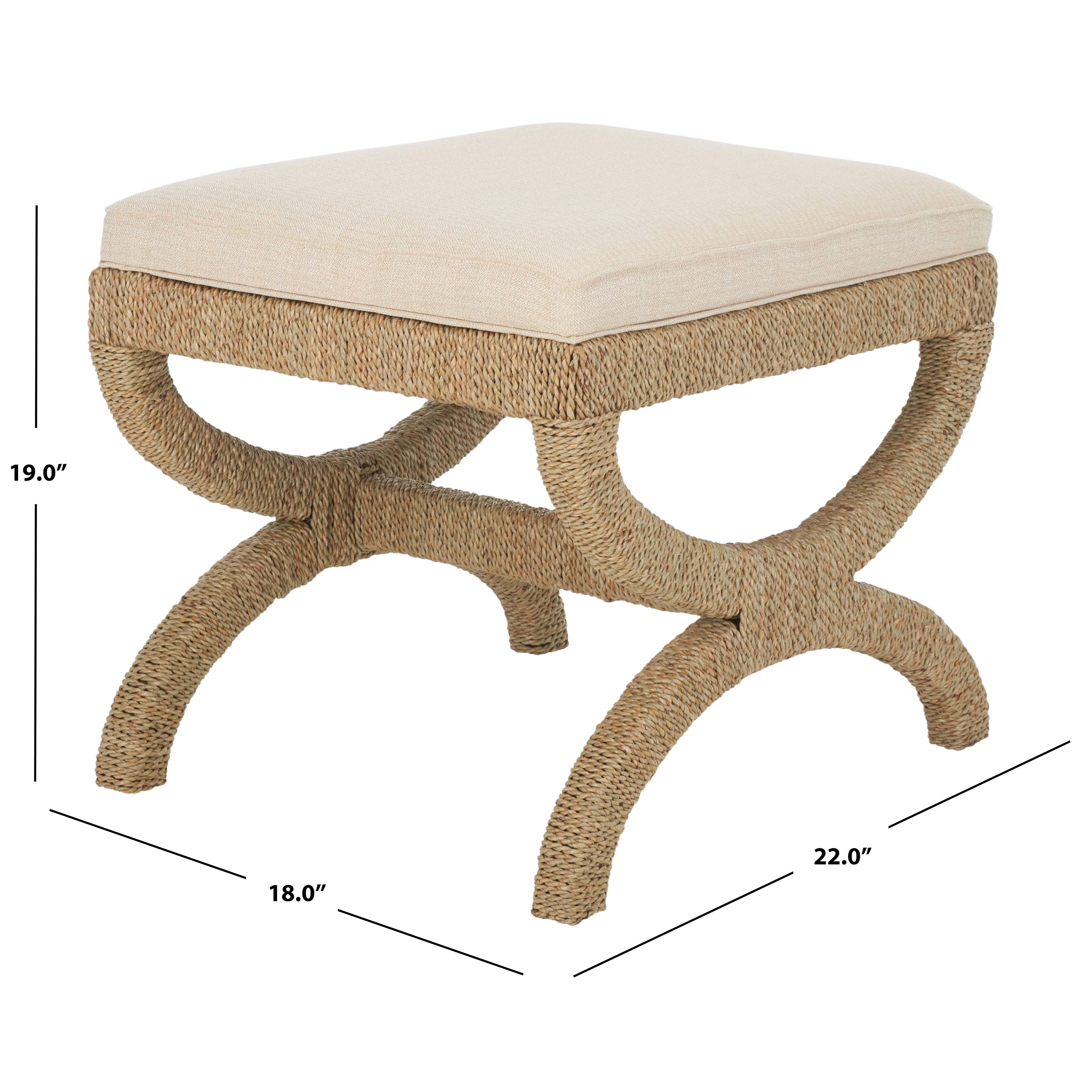 Aikan Woven Sea Grass Ottoman - Image 6