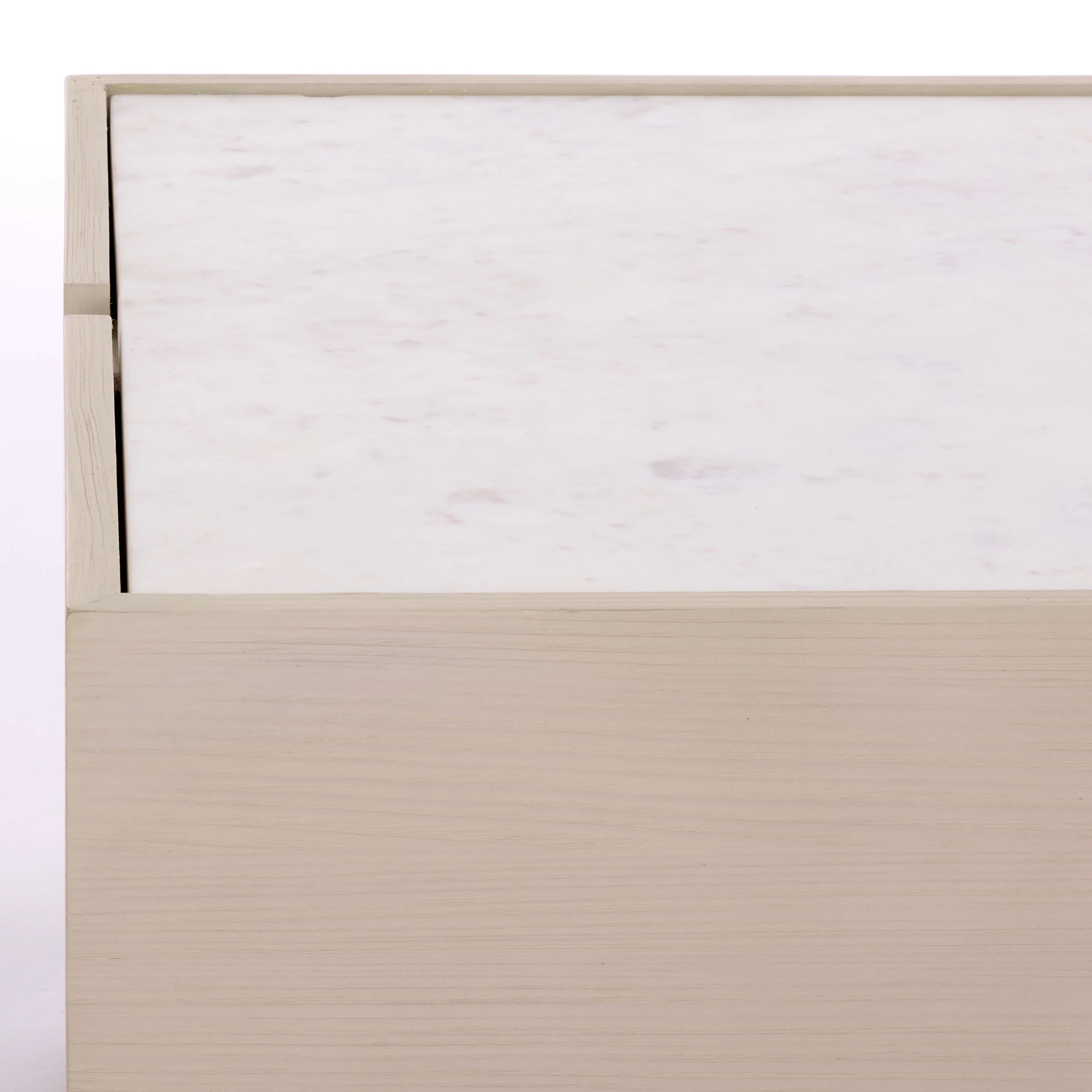 Alanabella Marble & Wood Rectangle Coffee Table - Image 5