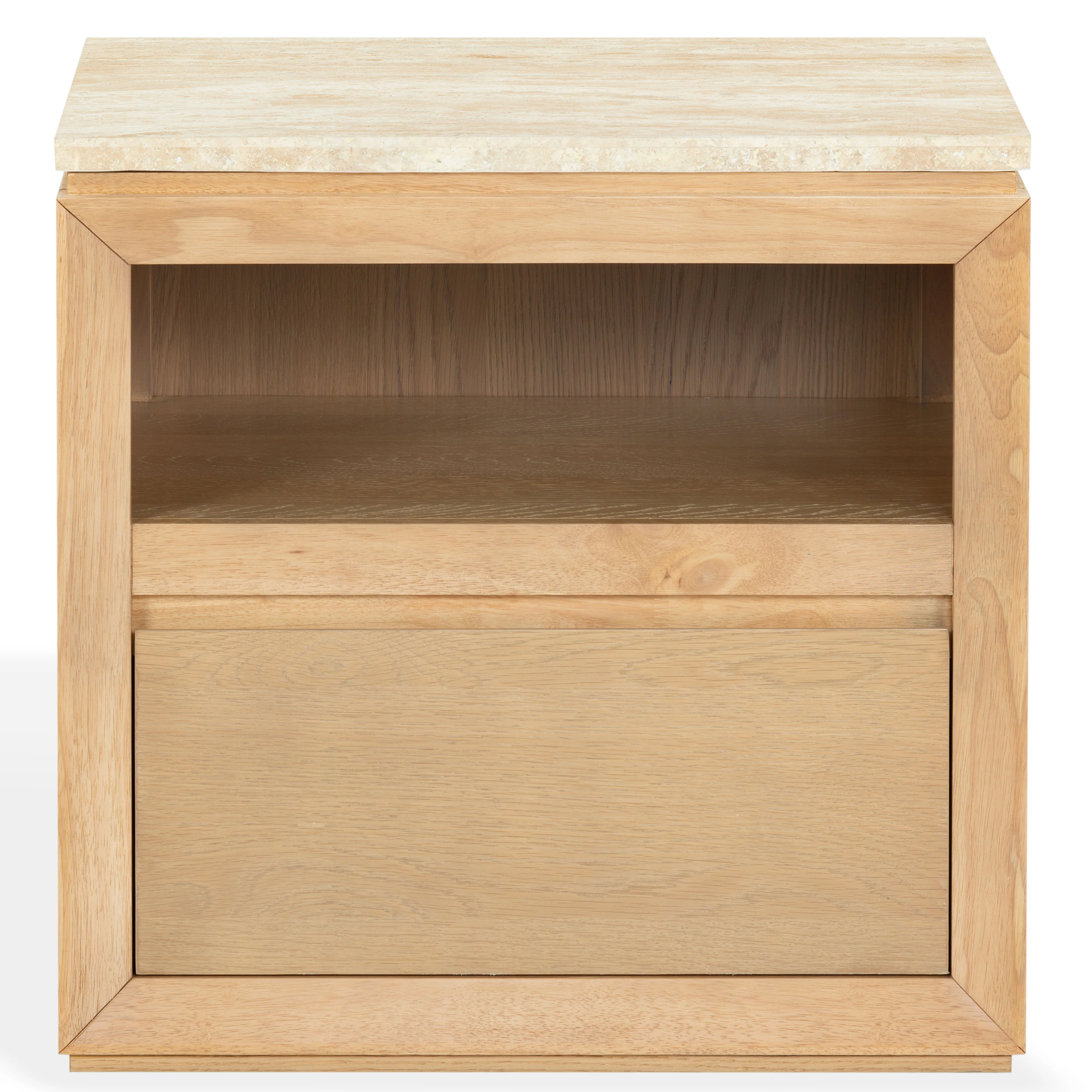 Alaura Travertine Top Nightstand