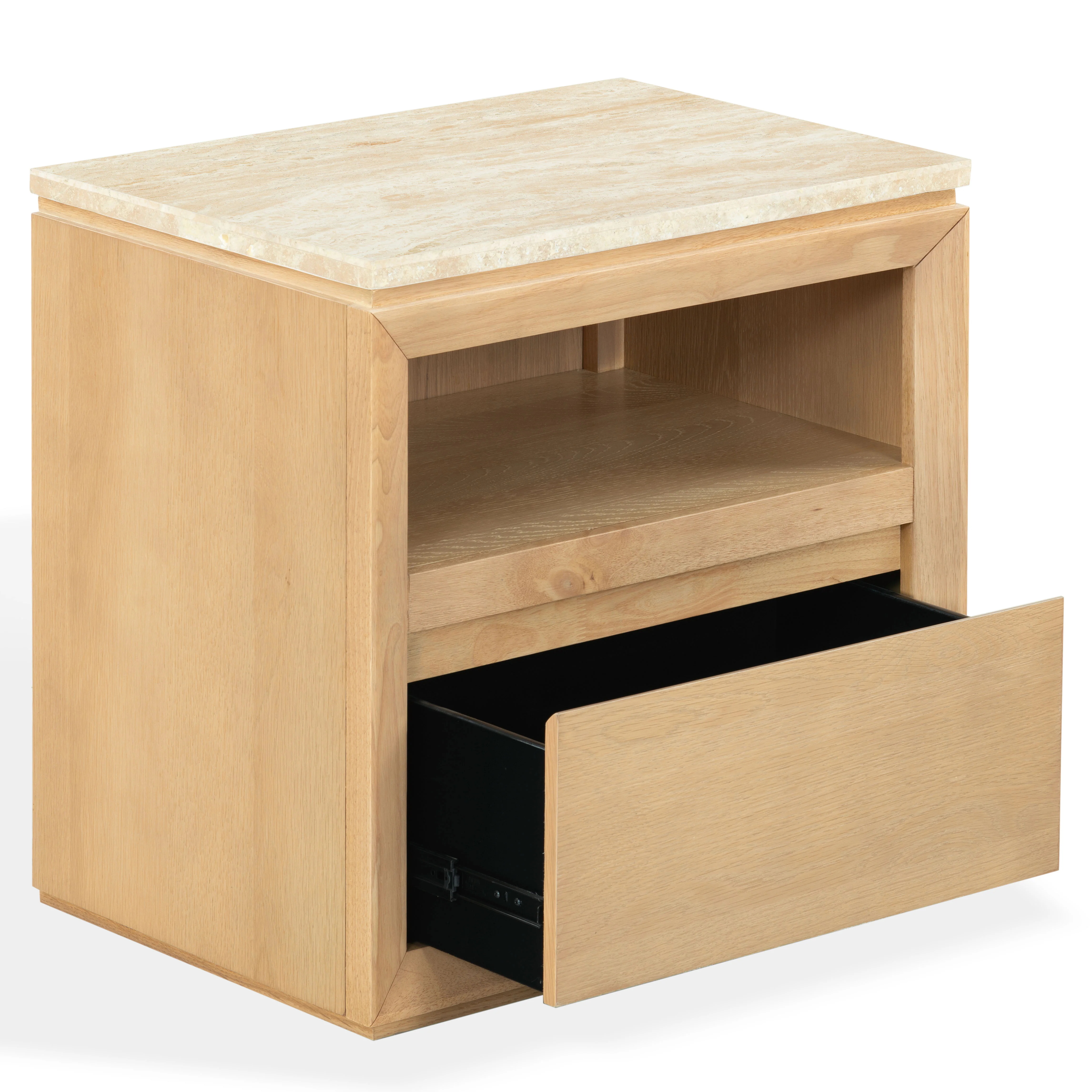 Alaura Travertine Top Nightstand - Image 4