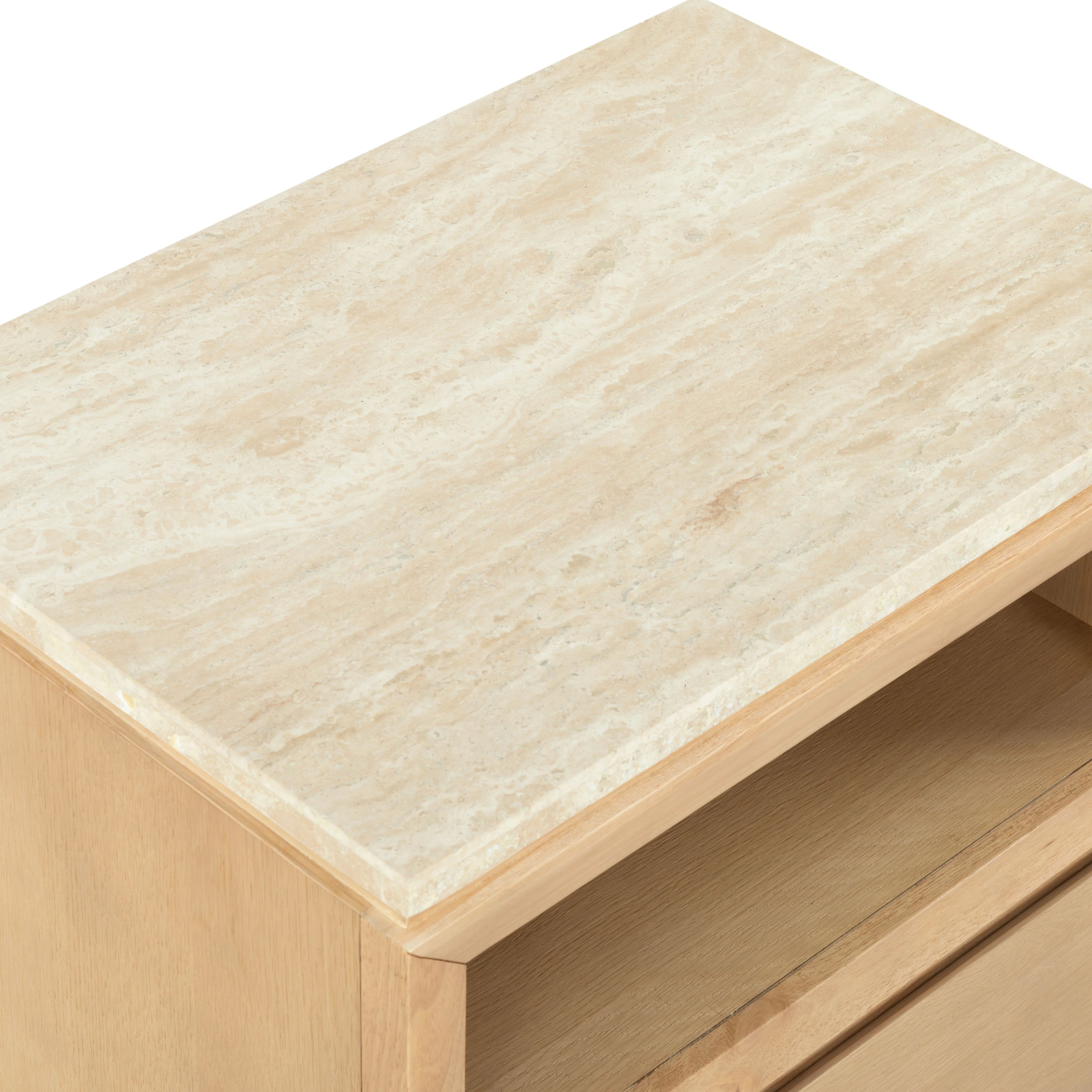 Alaura Travertine Top Nightstand - Image 6