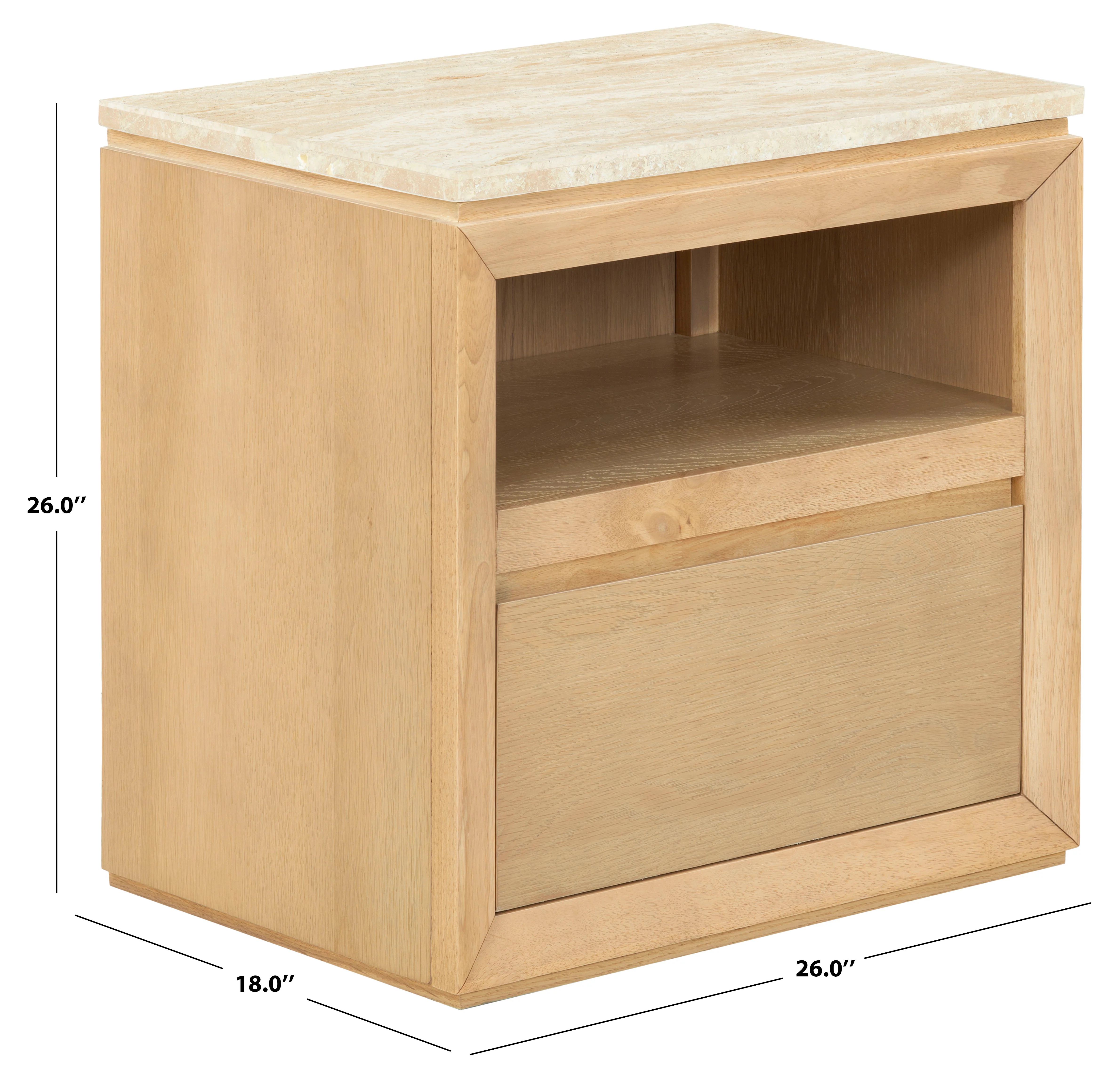 Alaura Travertine Top Nightstand - Image 8