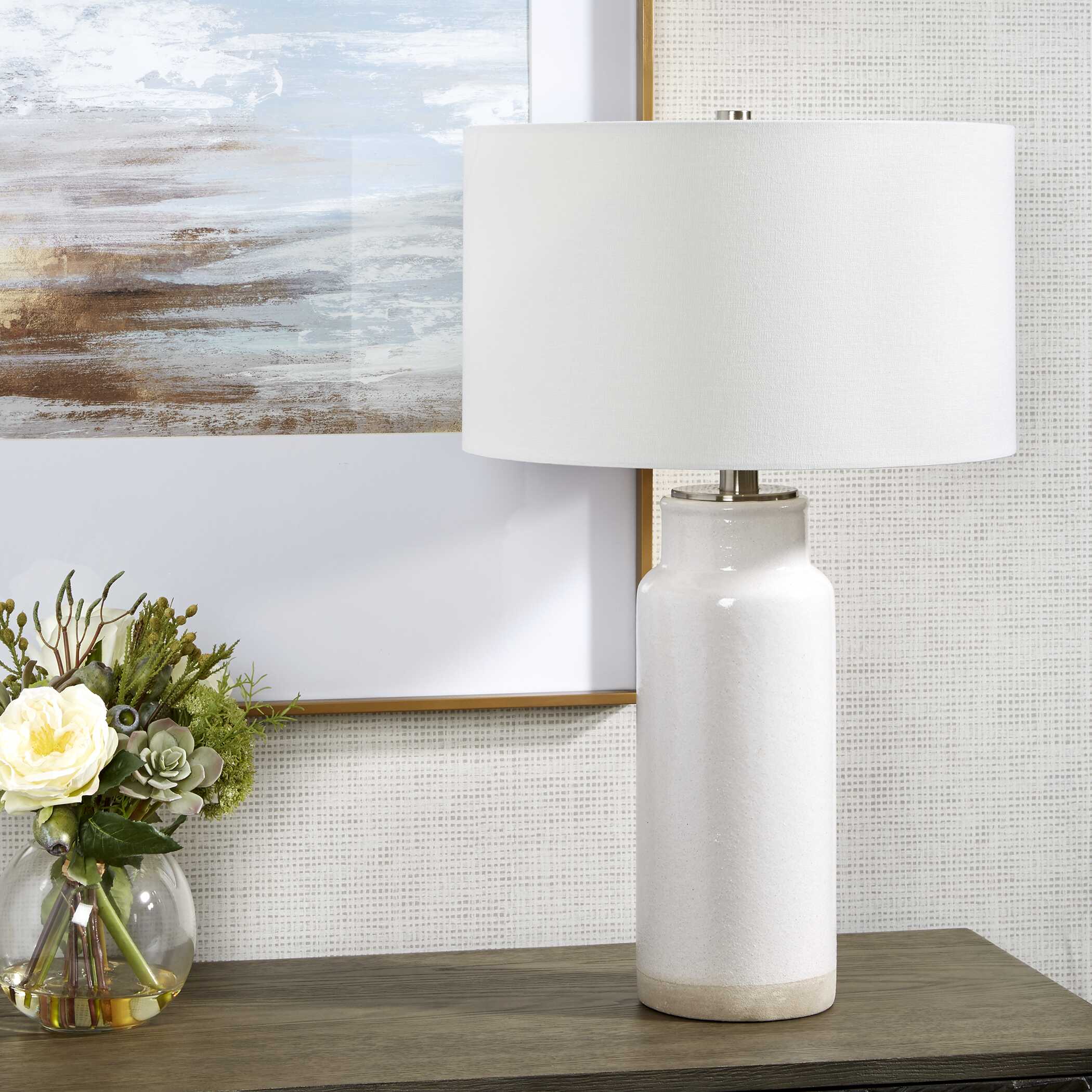 Albany White Farmhouse Table Lamp - Image 3