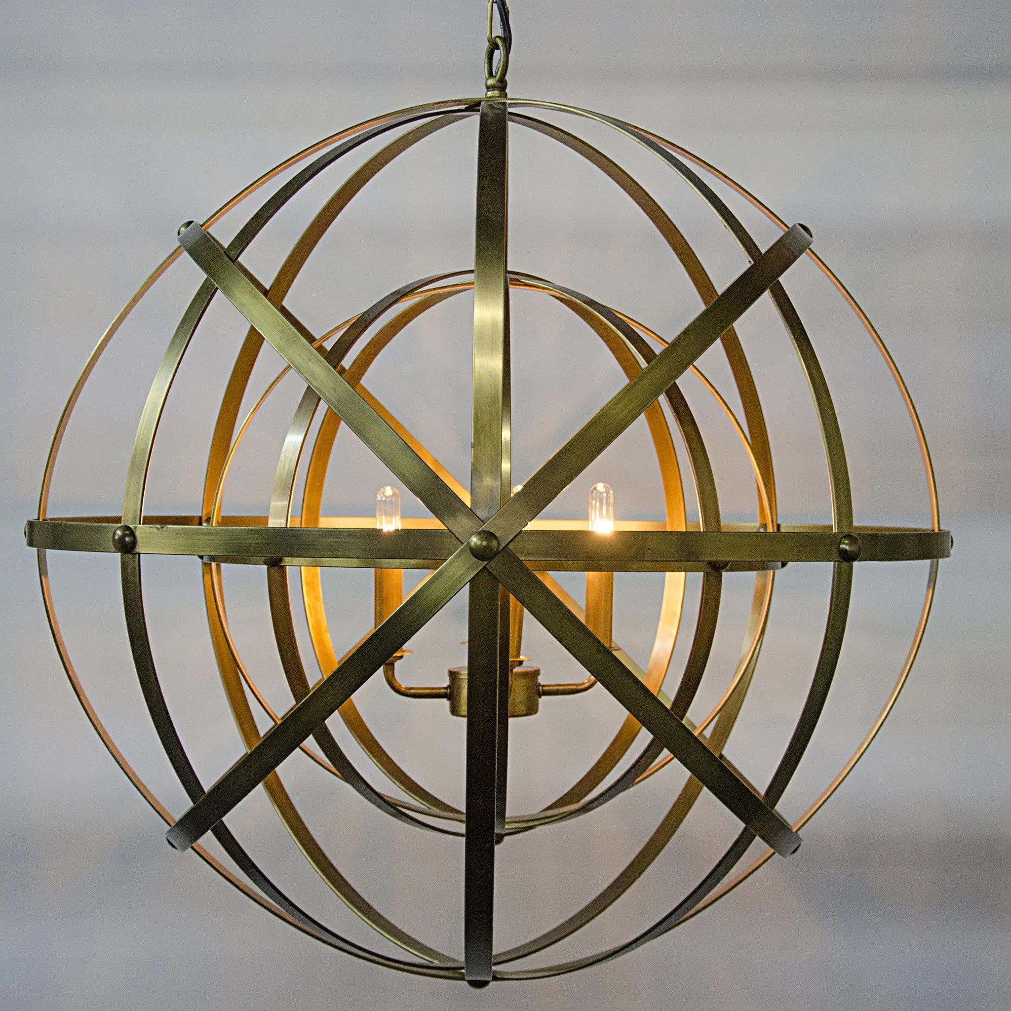 Alchemy Chandelier, Metal with Brass Finish