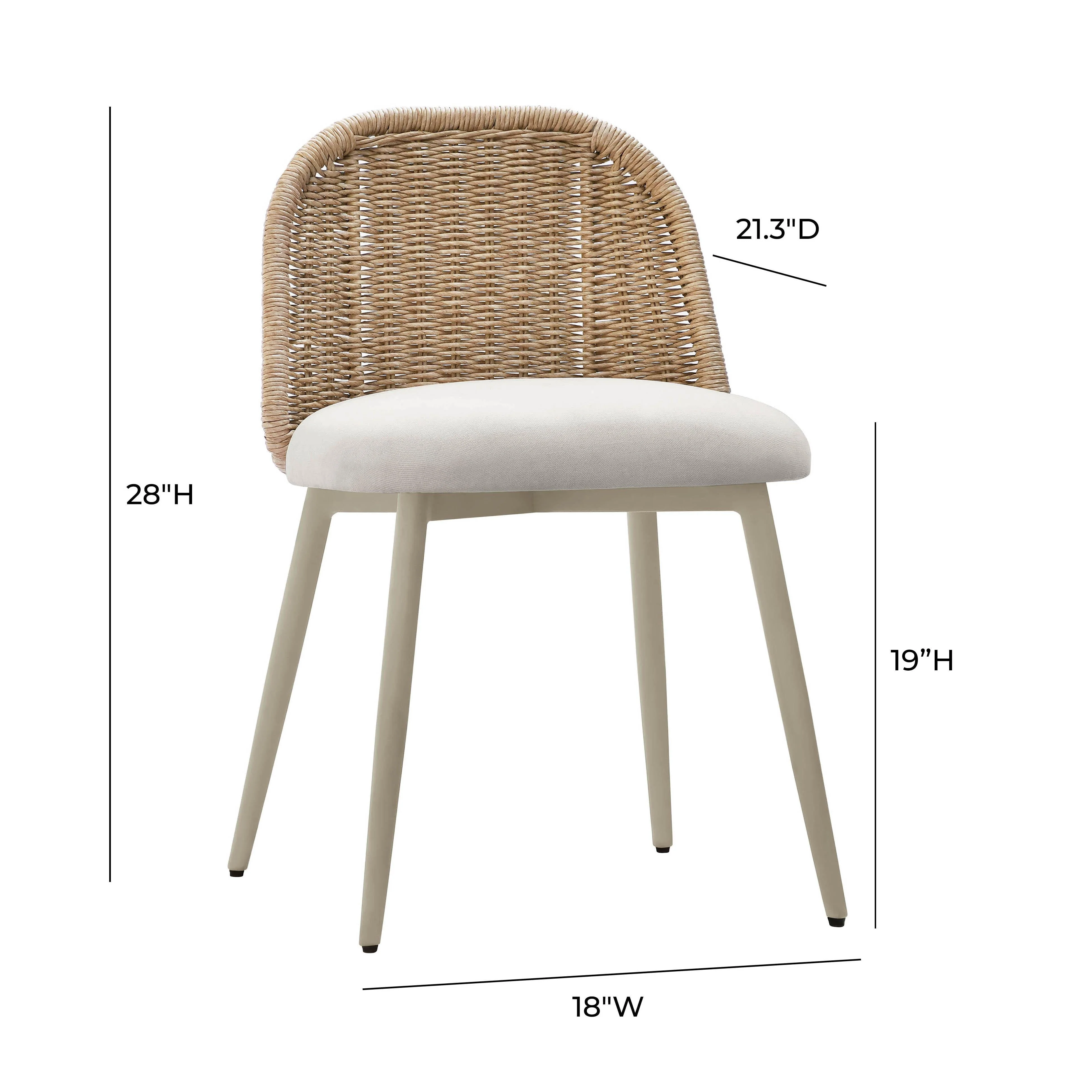 Alexa Cream Outdoor Dining Chair - Set of 2 - Image 6