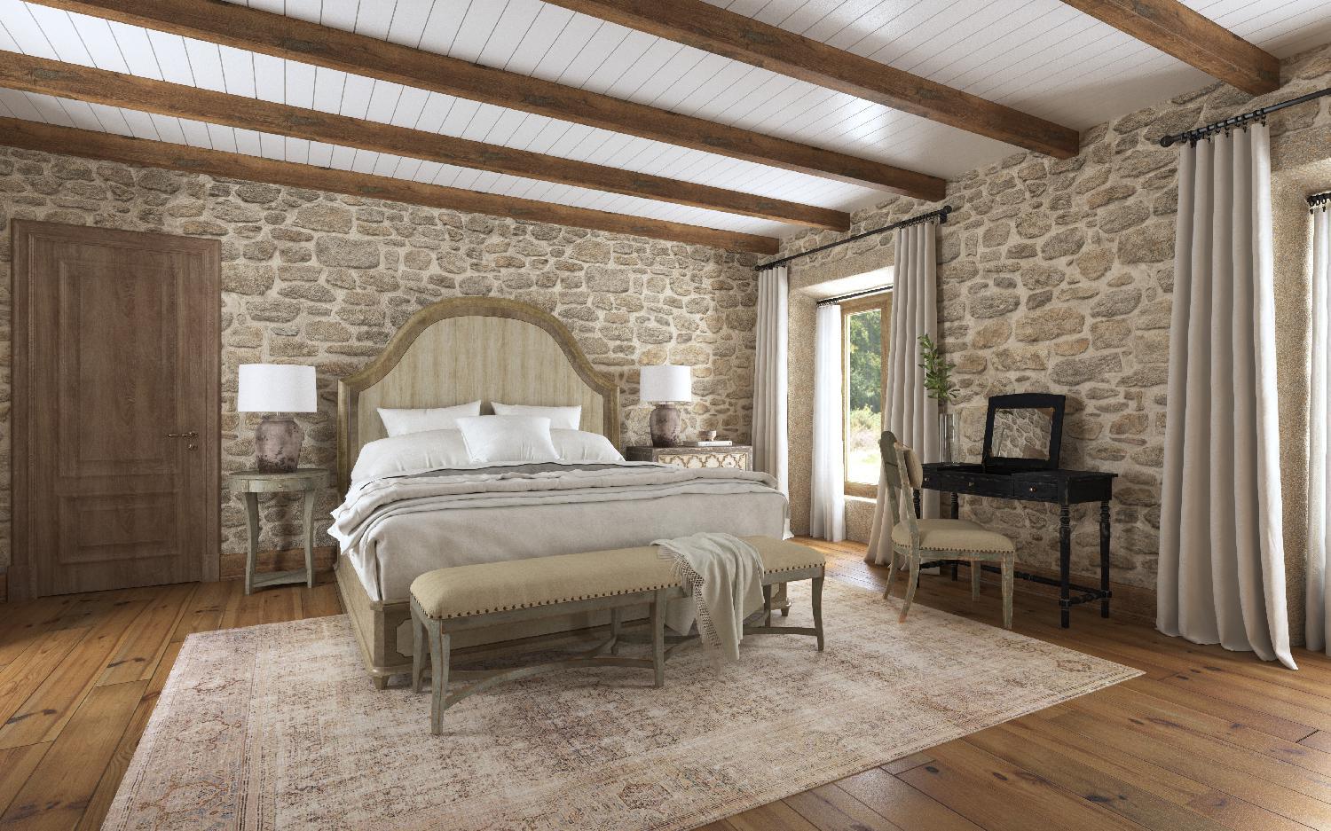 Alfresco Lauro Panel Bed with Metal - Image 4