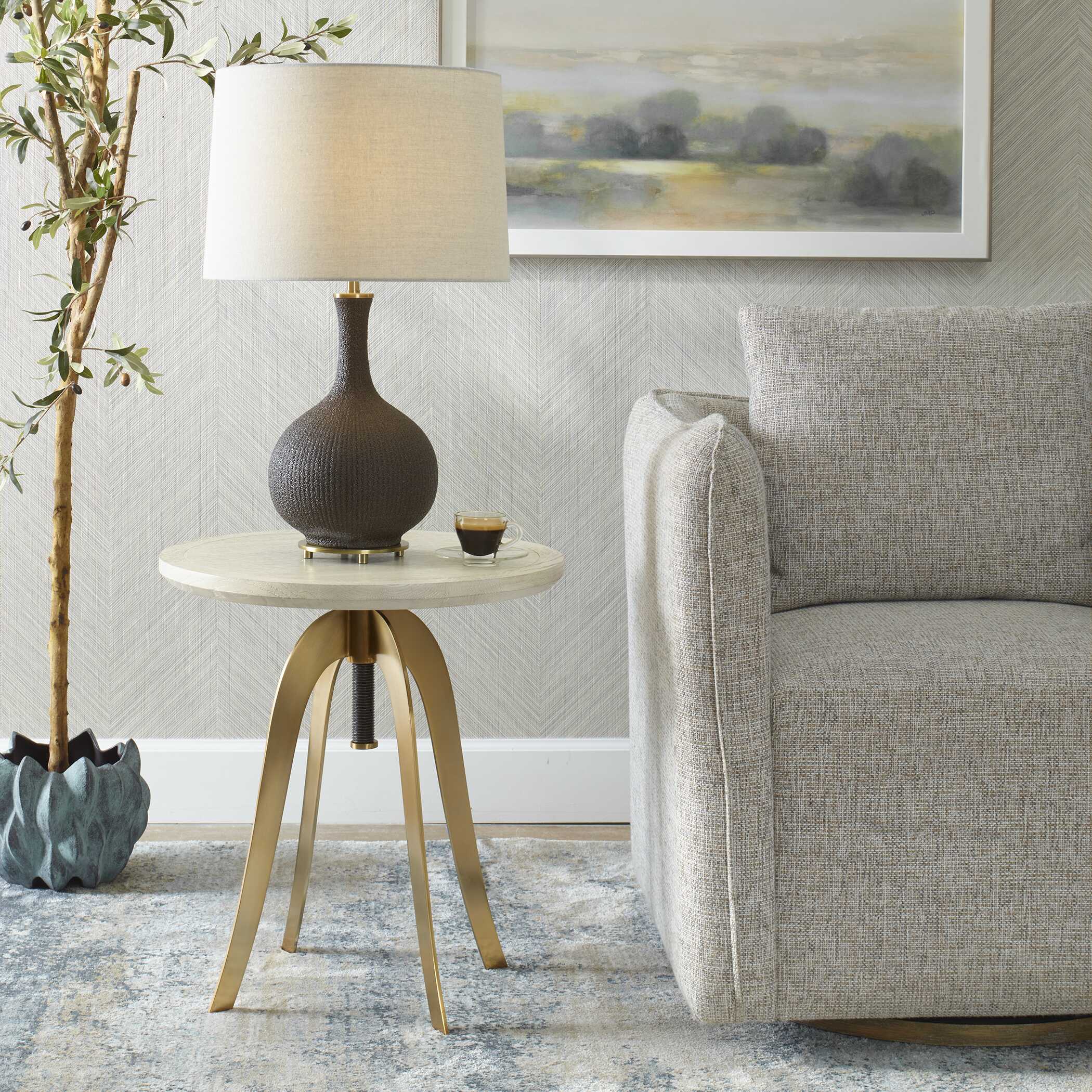 Alice Oak Adjustable Accent Table - Image 2