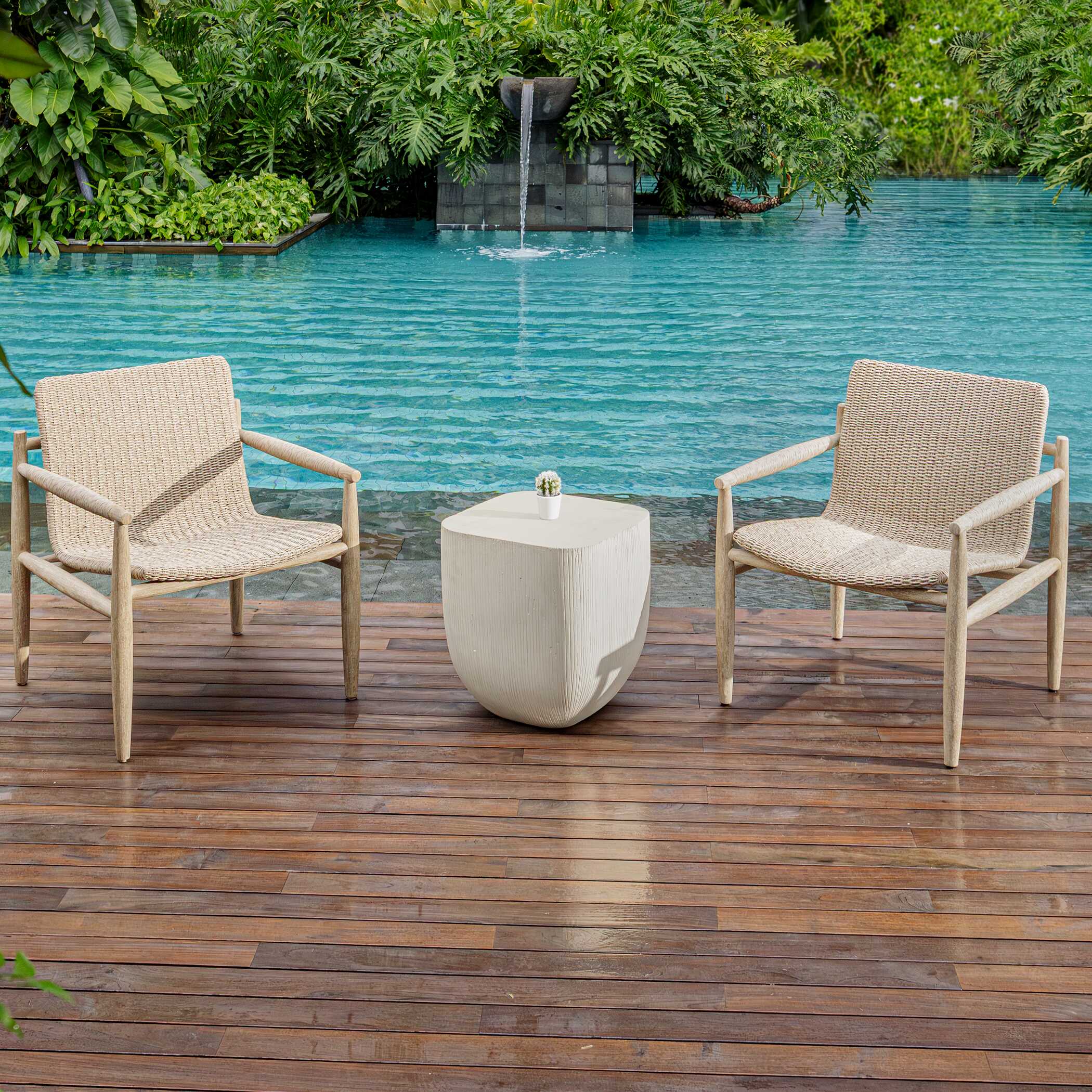 Alma Concrete Outdoor Side Table - Image 3