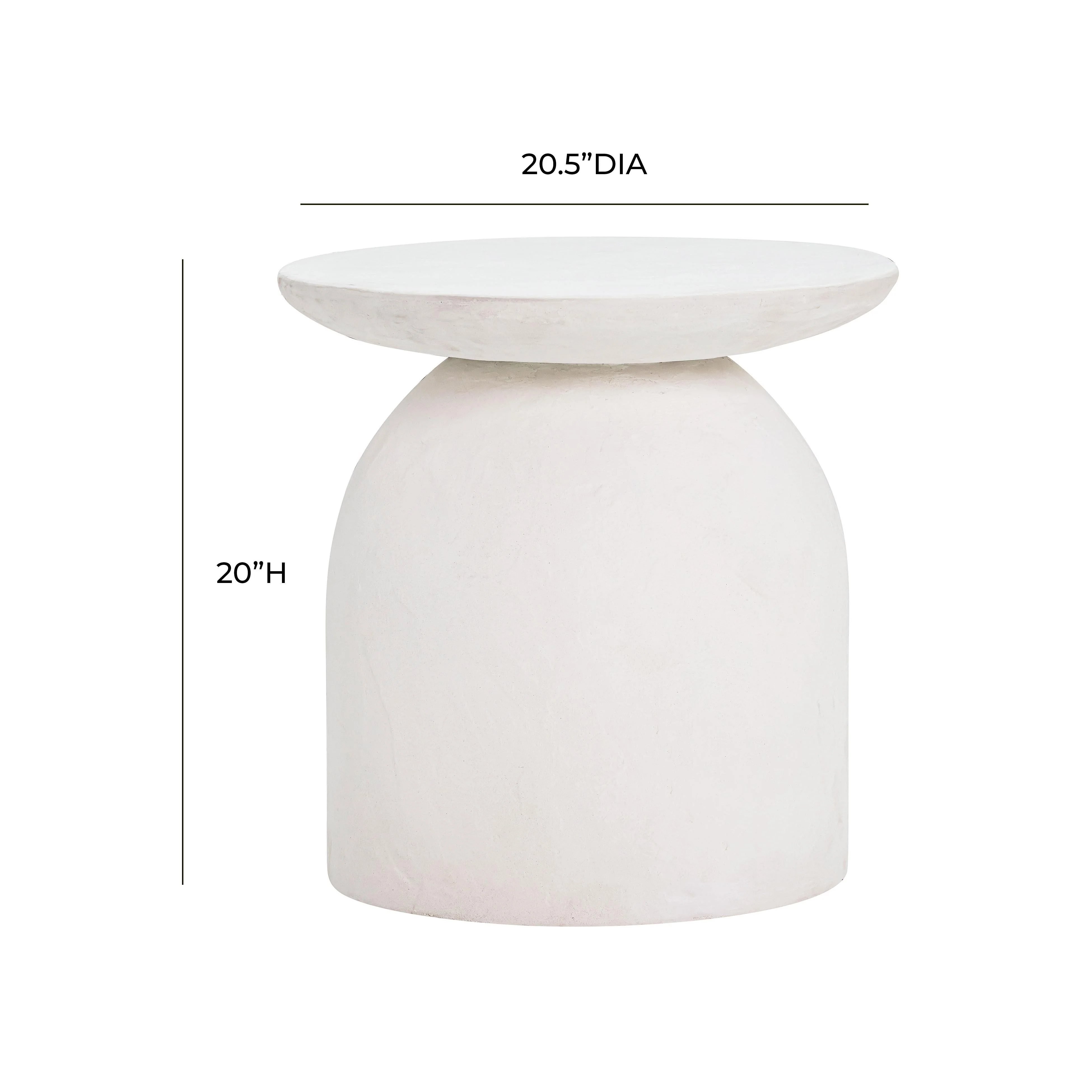 Aloe White Concrete Side Table - Image 7
