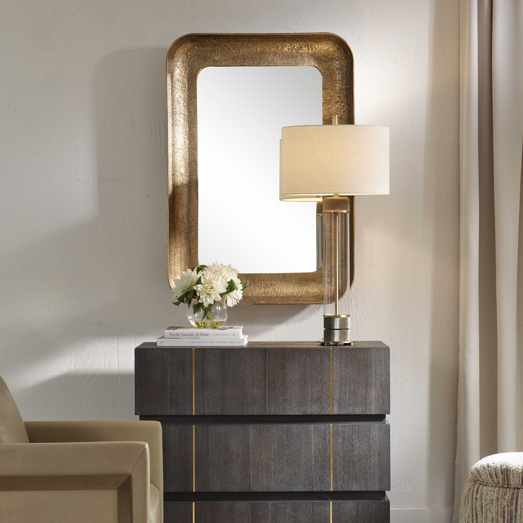 Alvaro Antique Brass Mirror - Image 2