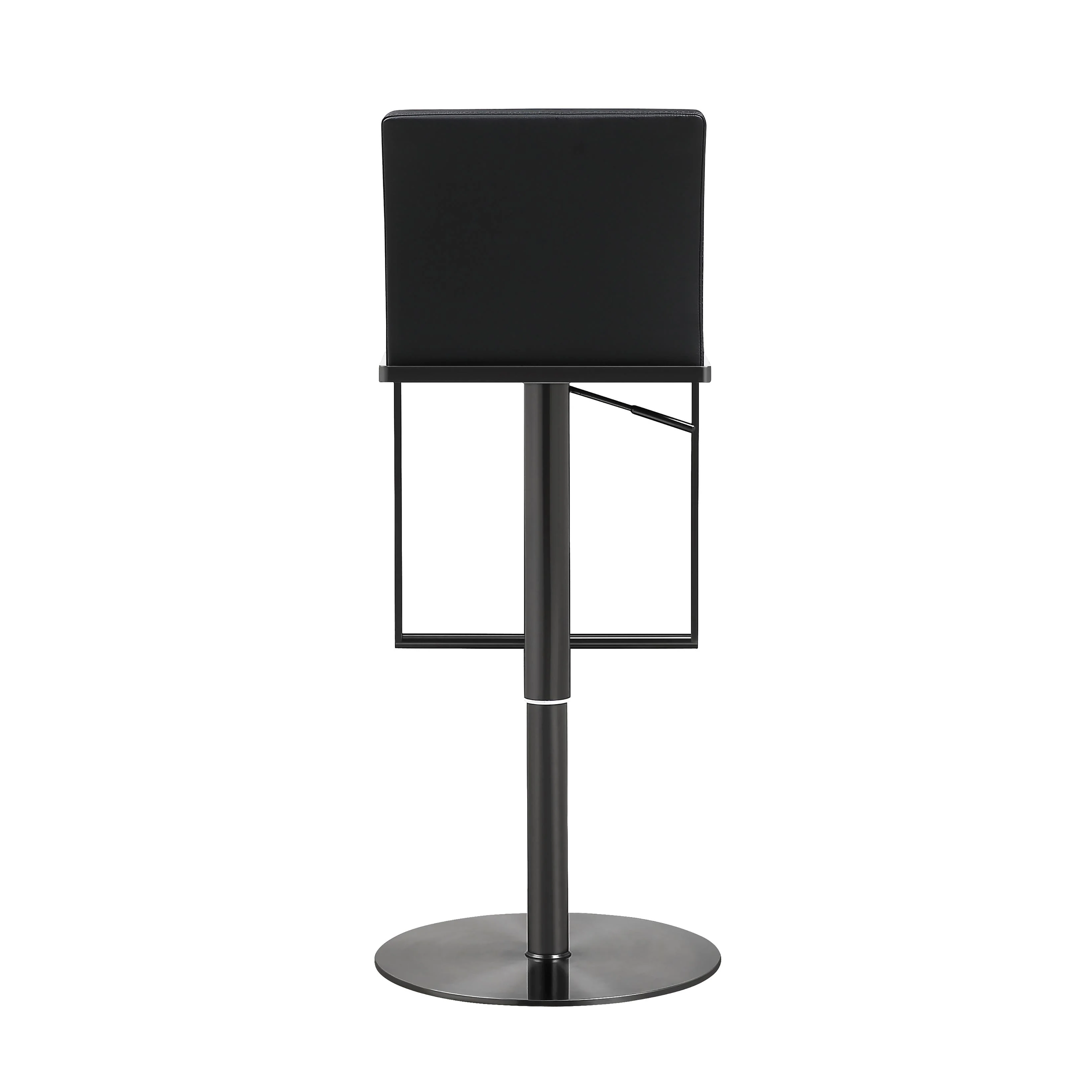 Amalfi Black on Black Vegan Leather Stool - Image 5