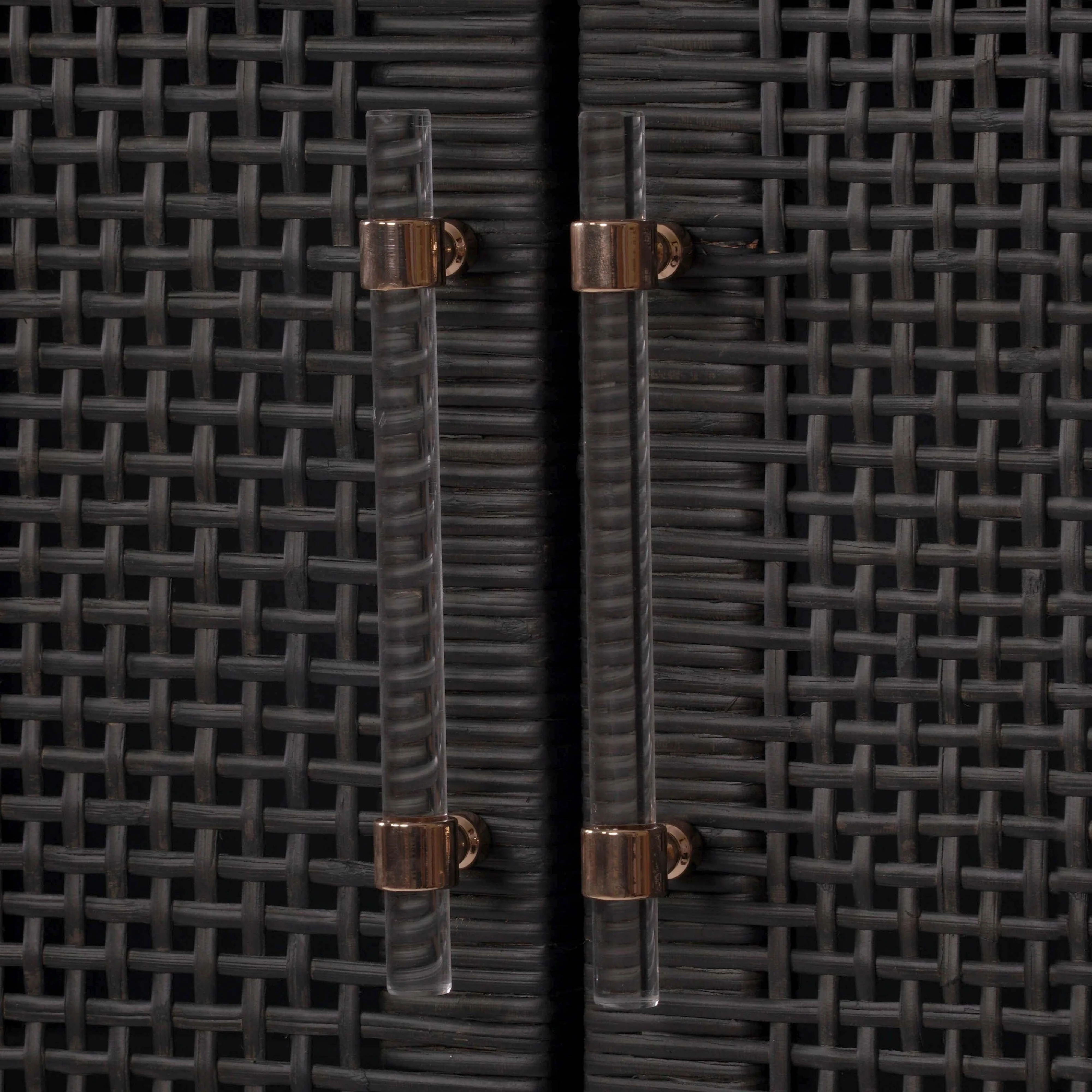 Amara Charcoal Woven Rattan Cabinet - Image 5