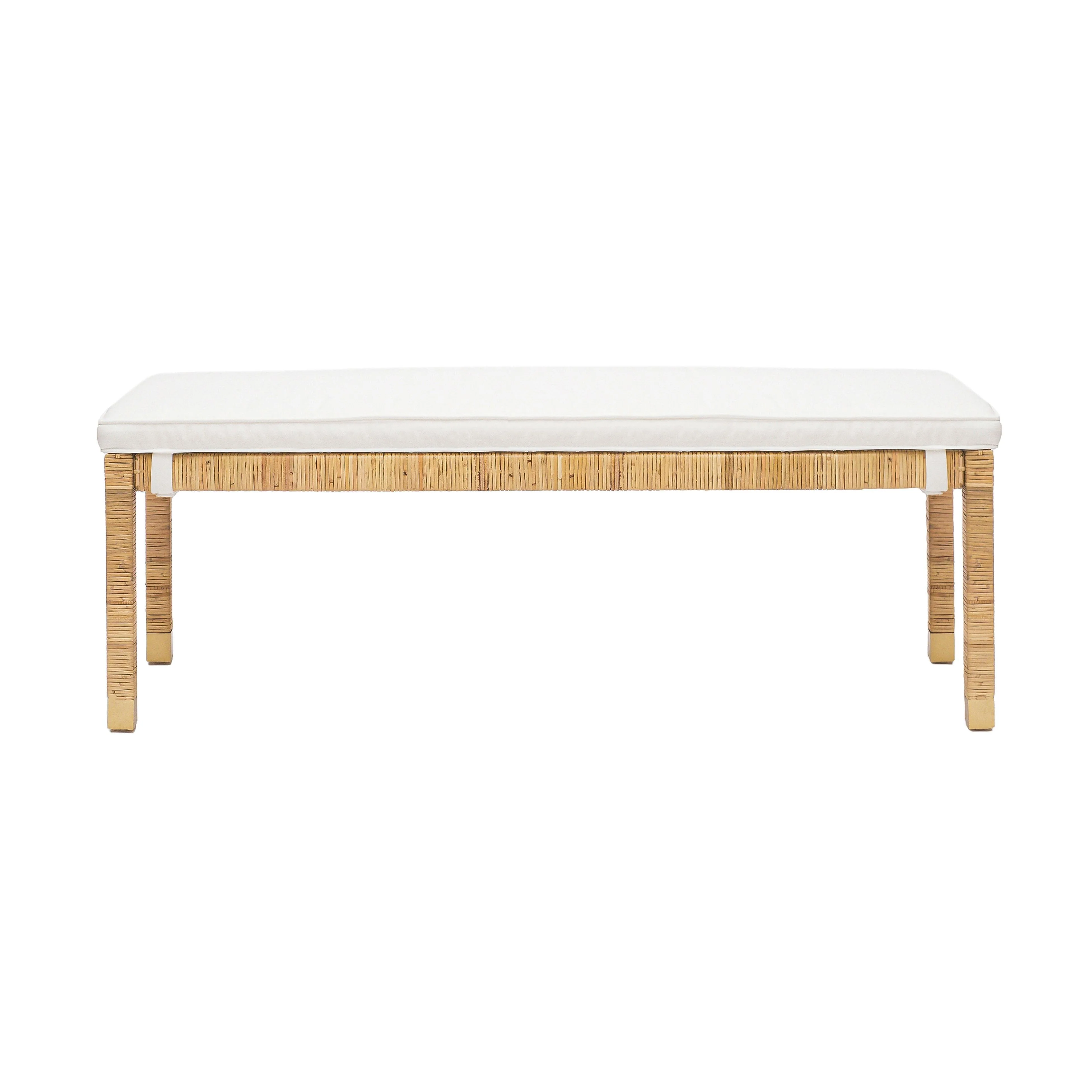 Amara Natural Woven Rattan Bench - Image 3