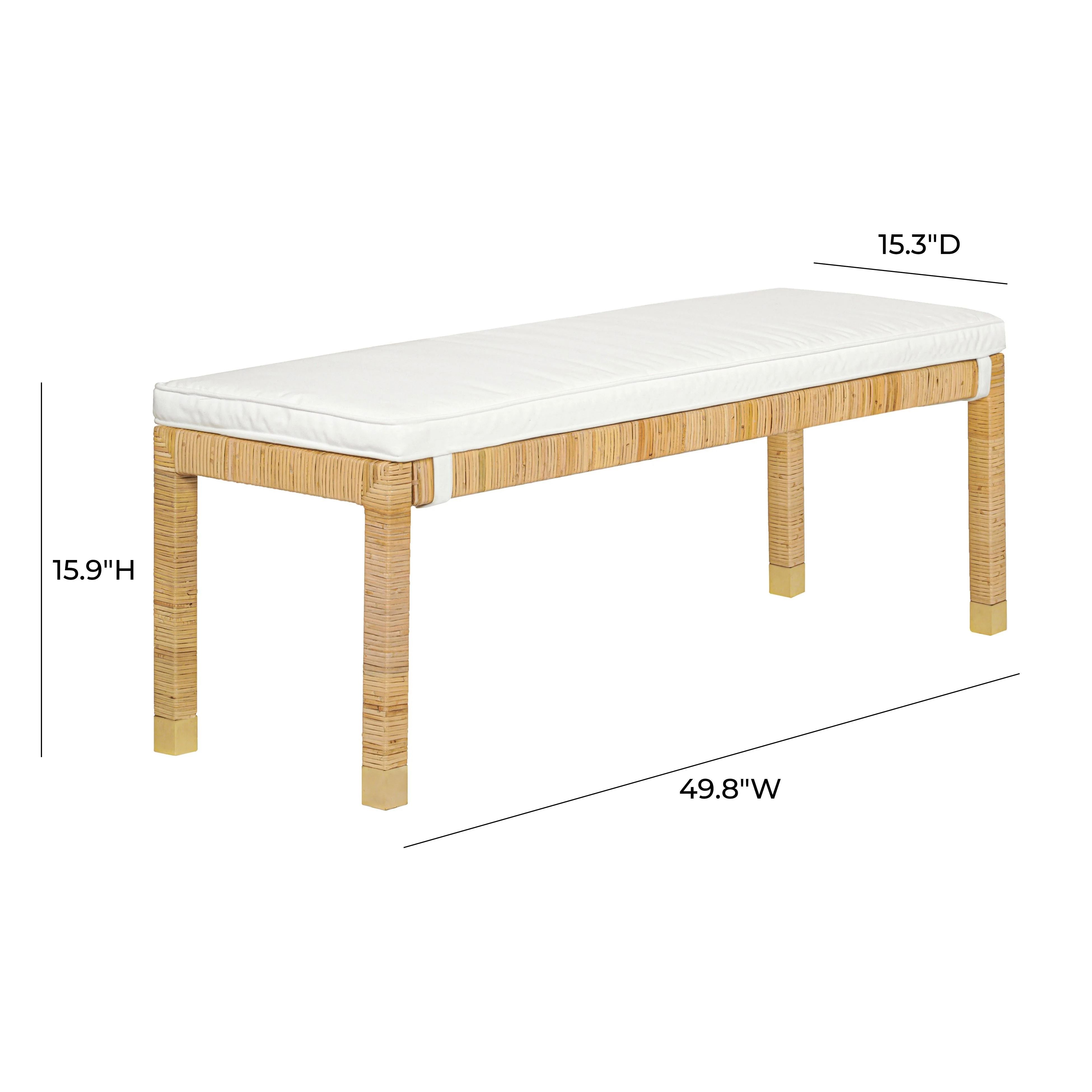 Amara Natural Woven Rattan Bench - Image 5