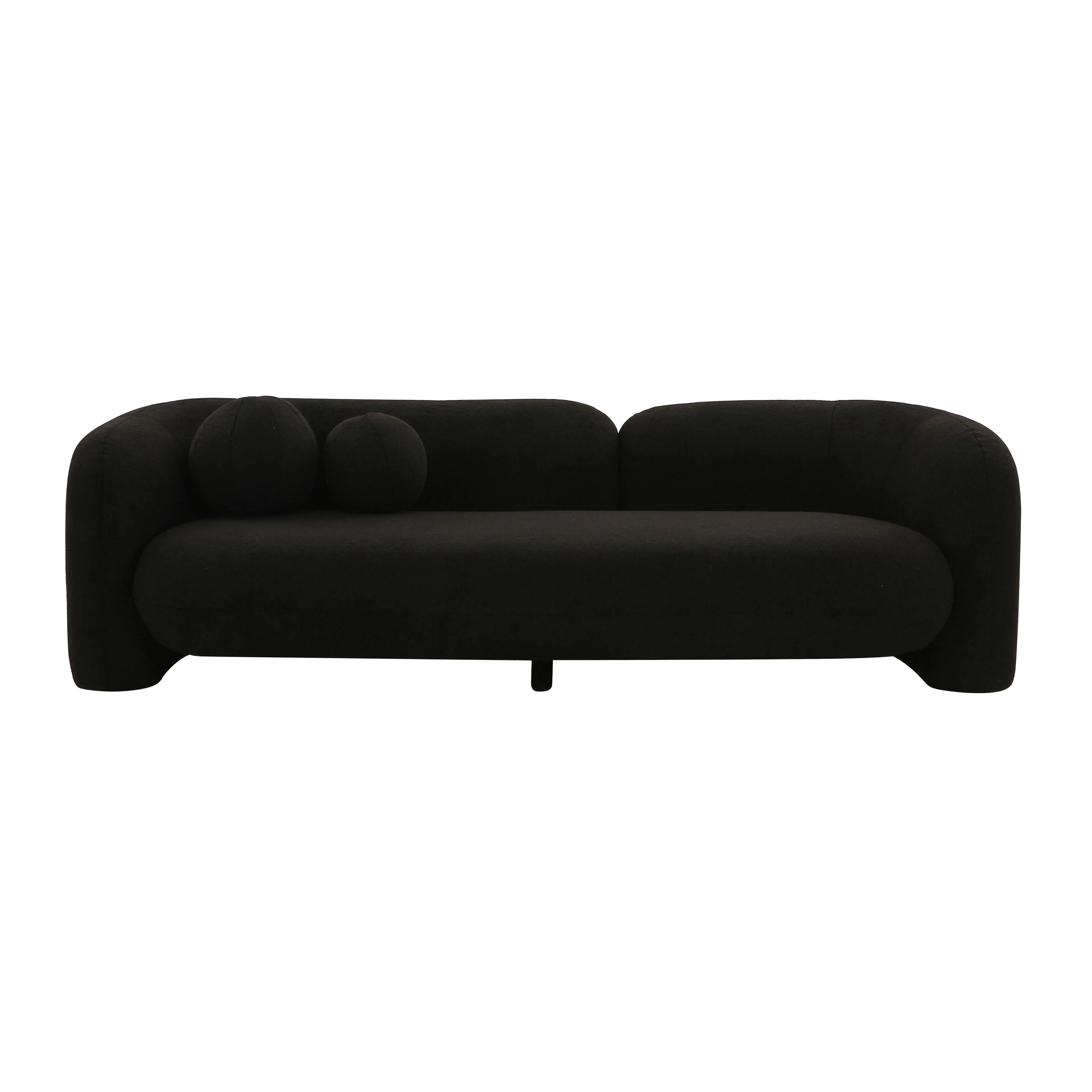 Amelie Black Faux Fur Sofa - Image 3