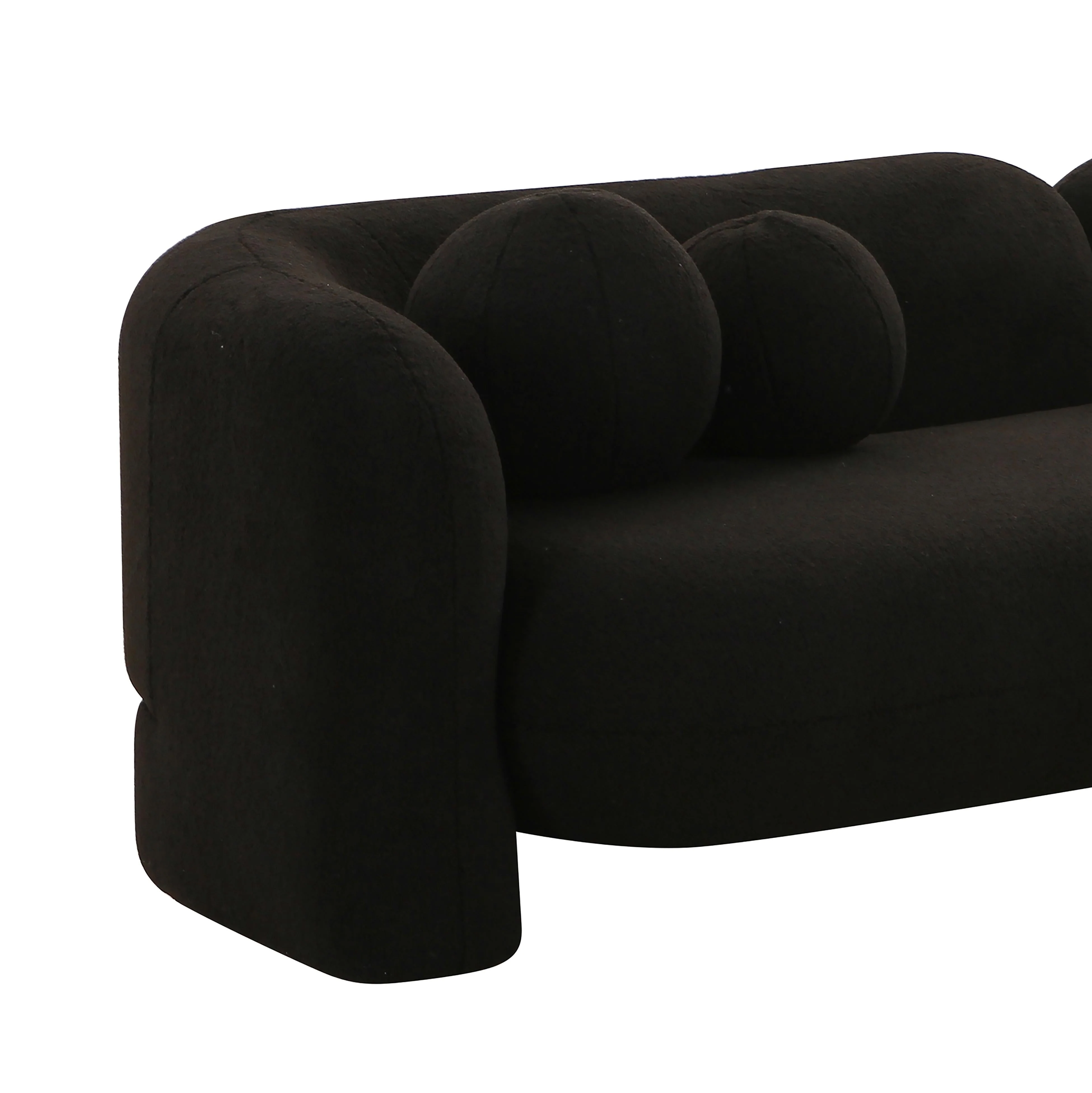 Amelie Black Faux Fur Sofa - Image 4
