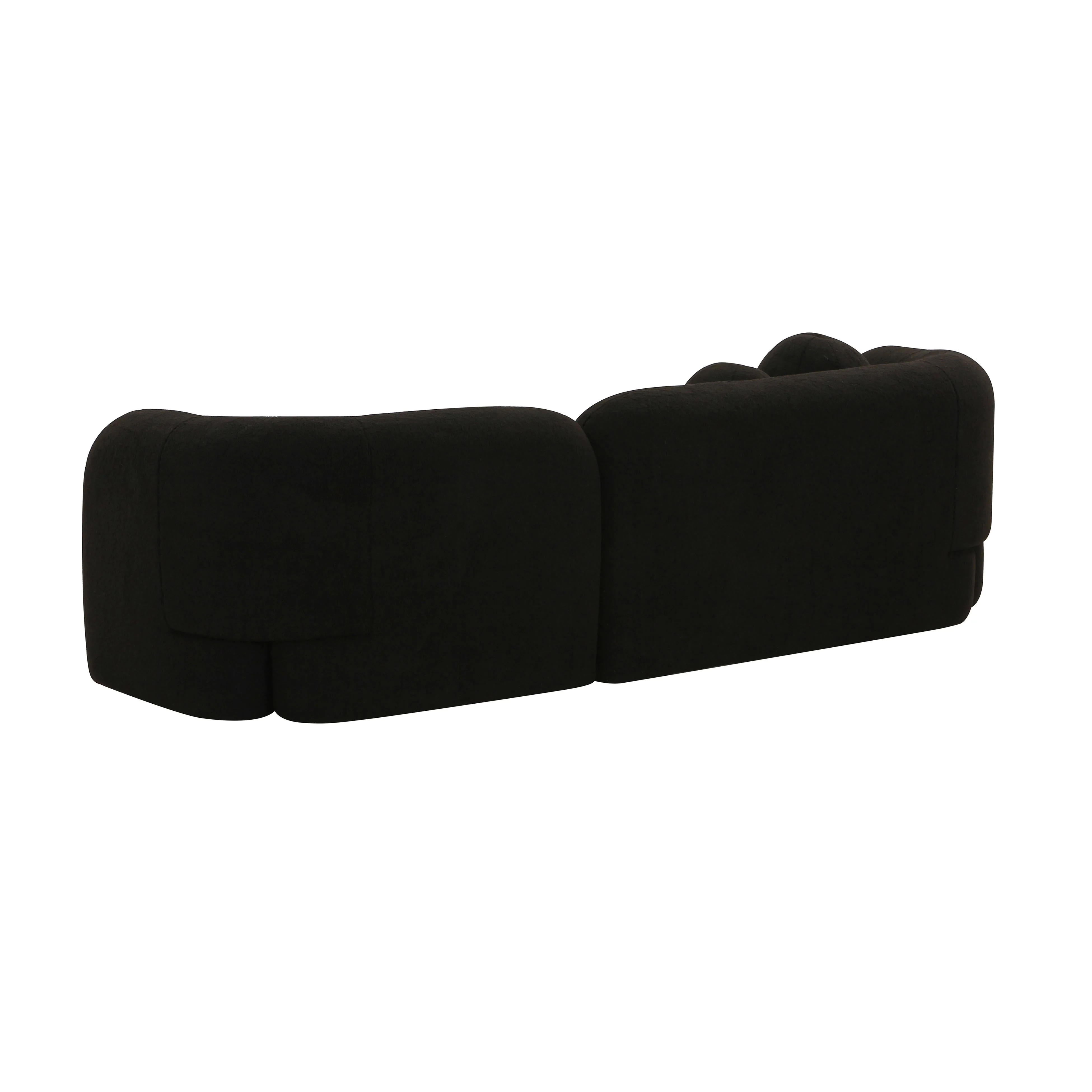 Amelie Black Faux Fur Sofa - Image 5