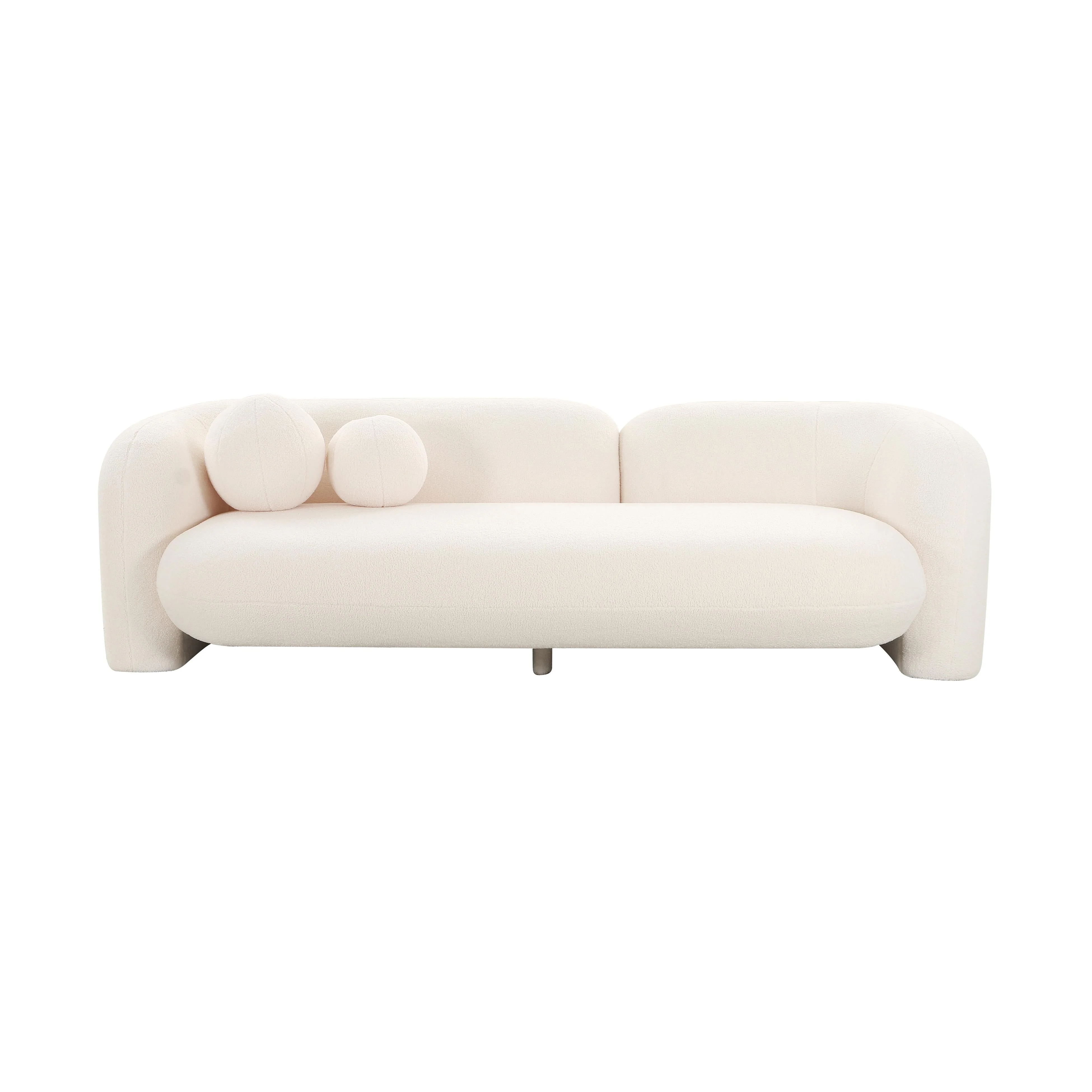 Amelie Cream Faux Fur Sofa - Image 3
