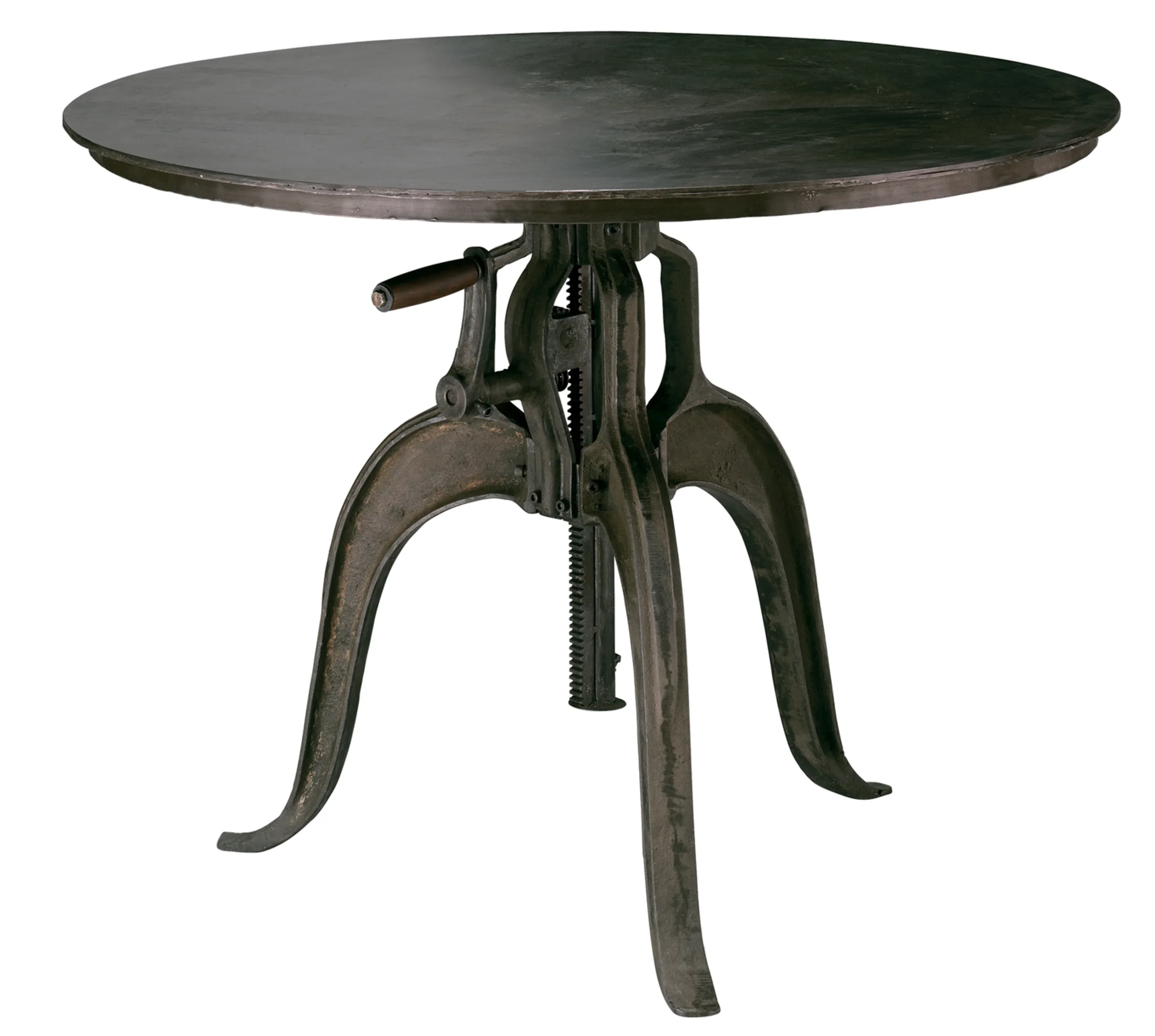 Americana Iron Crank Table, Gun Metal