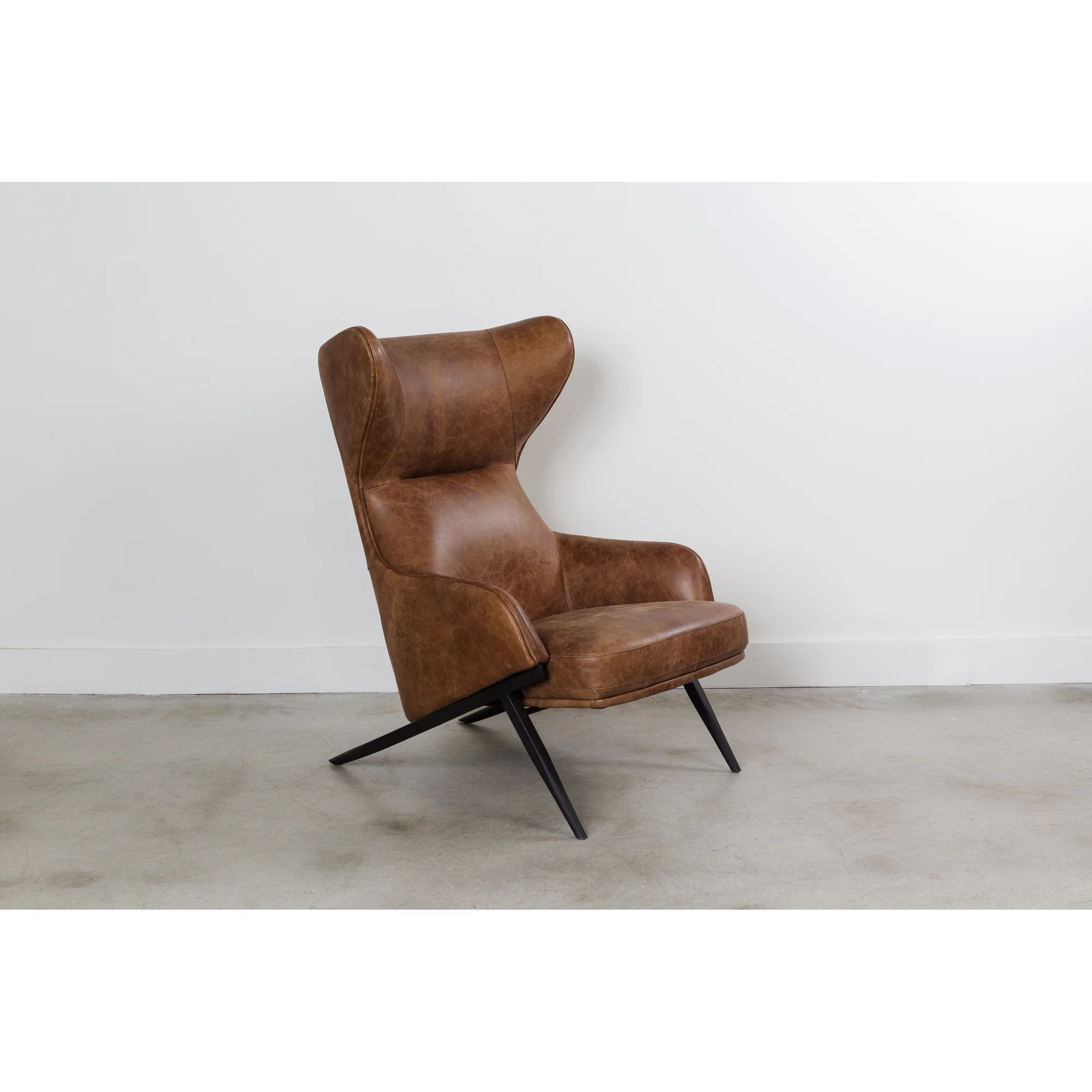 Amos Leather Accent Chair Open Road Brown Leather - Image 2