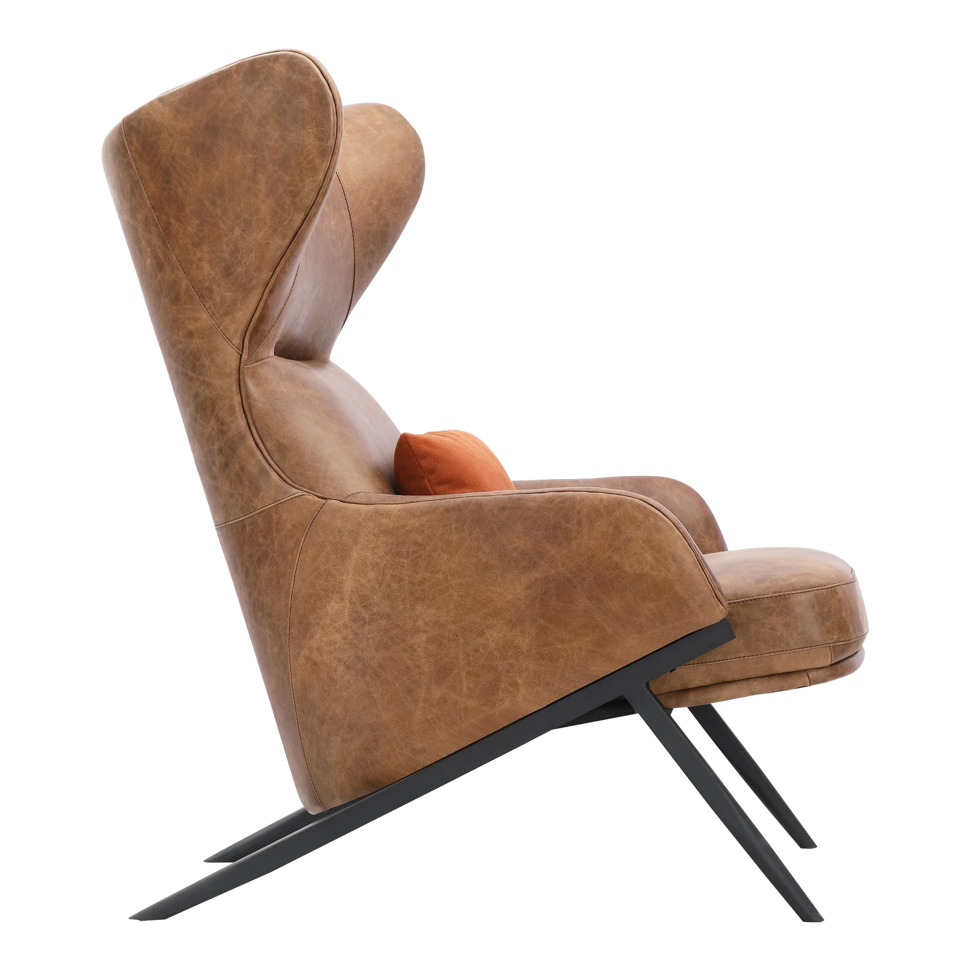 Amos Leather Accent Chair Open Road Brown Leather - Image 4