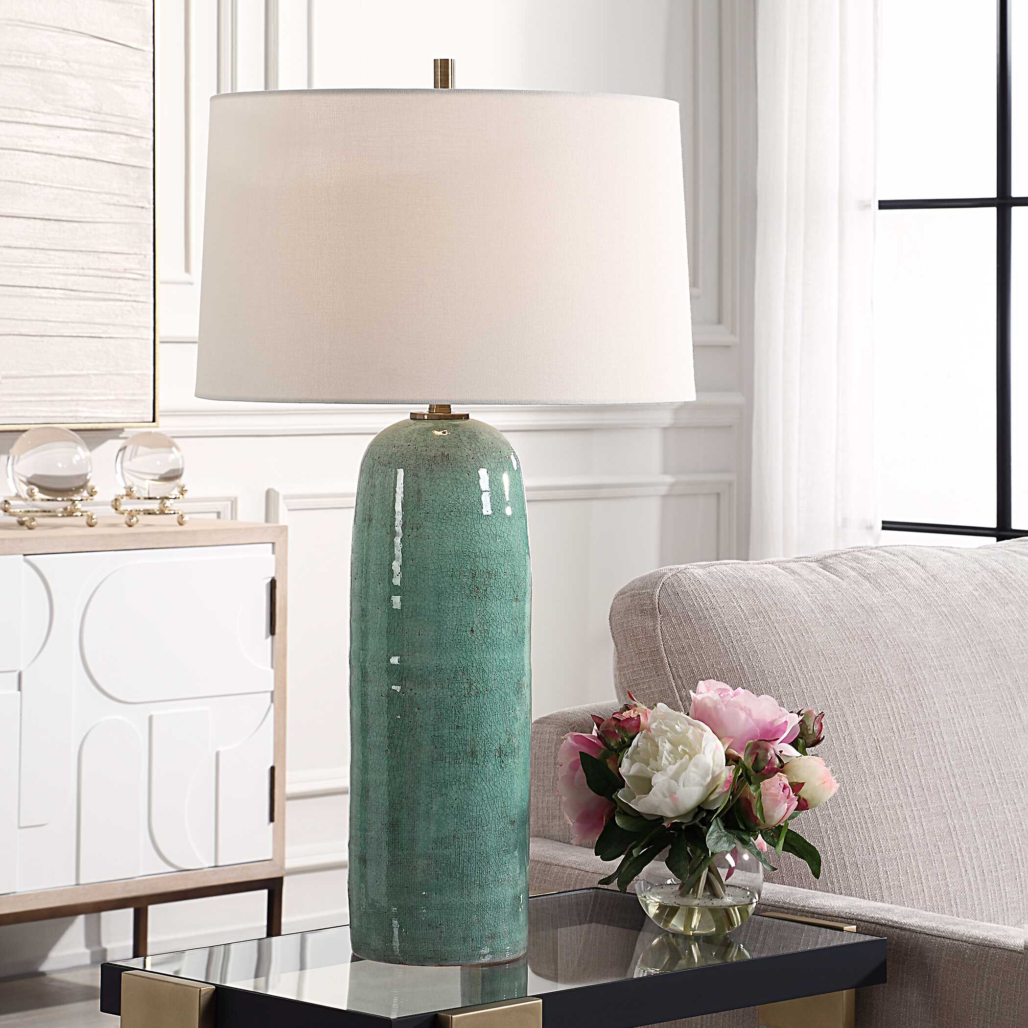 Andale Crackled Teal Table Lamp - Image 2
