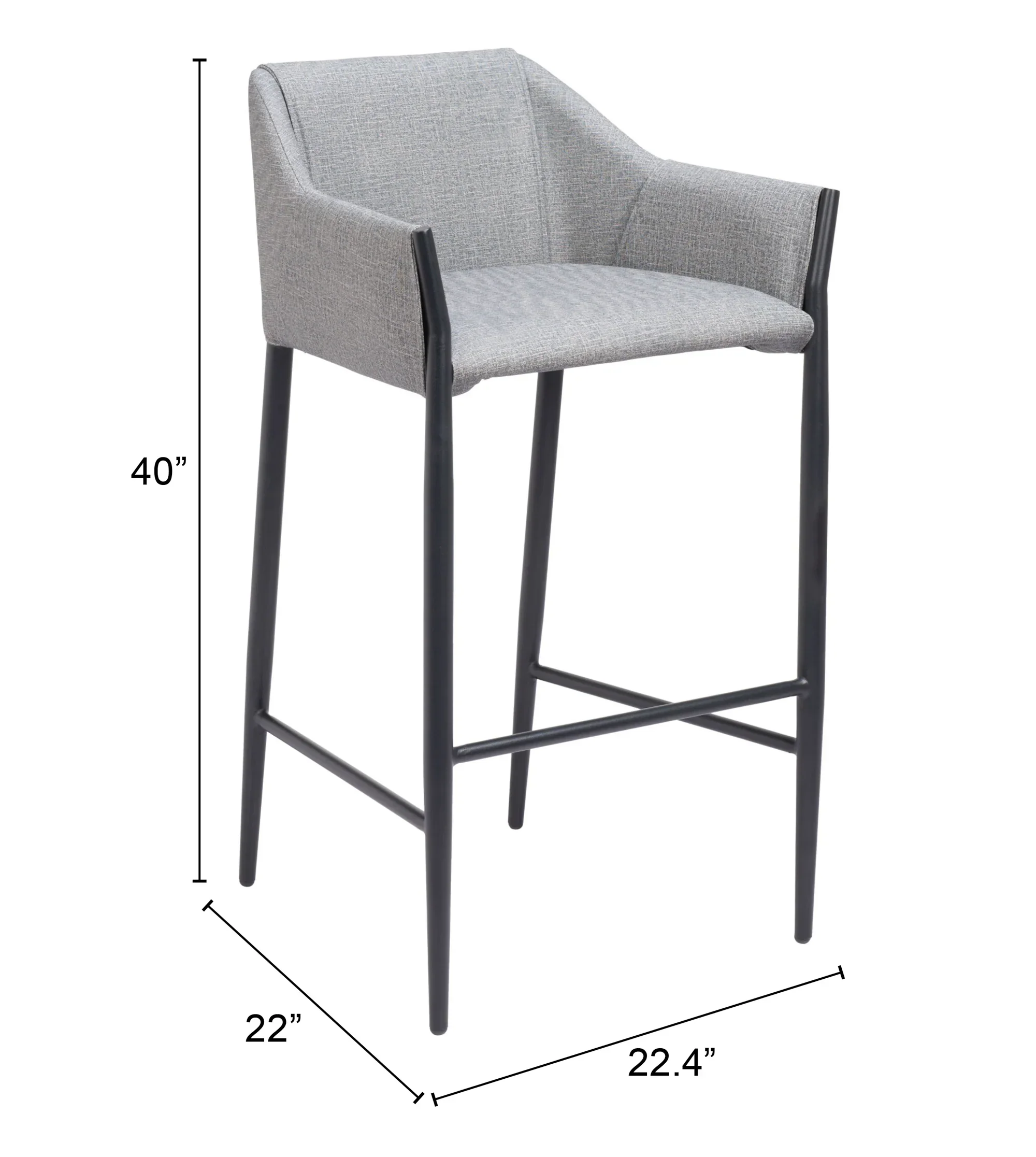 Andover Barstool Slate Gray - Image 5