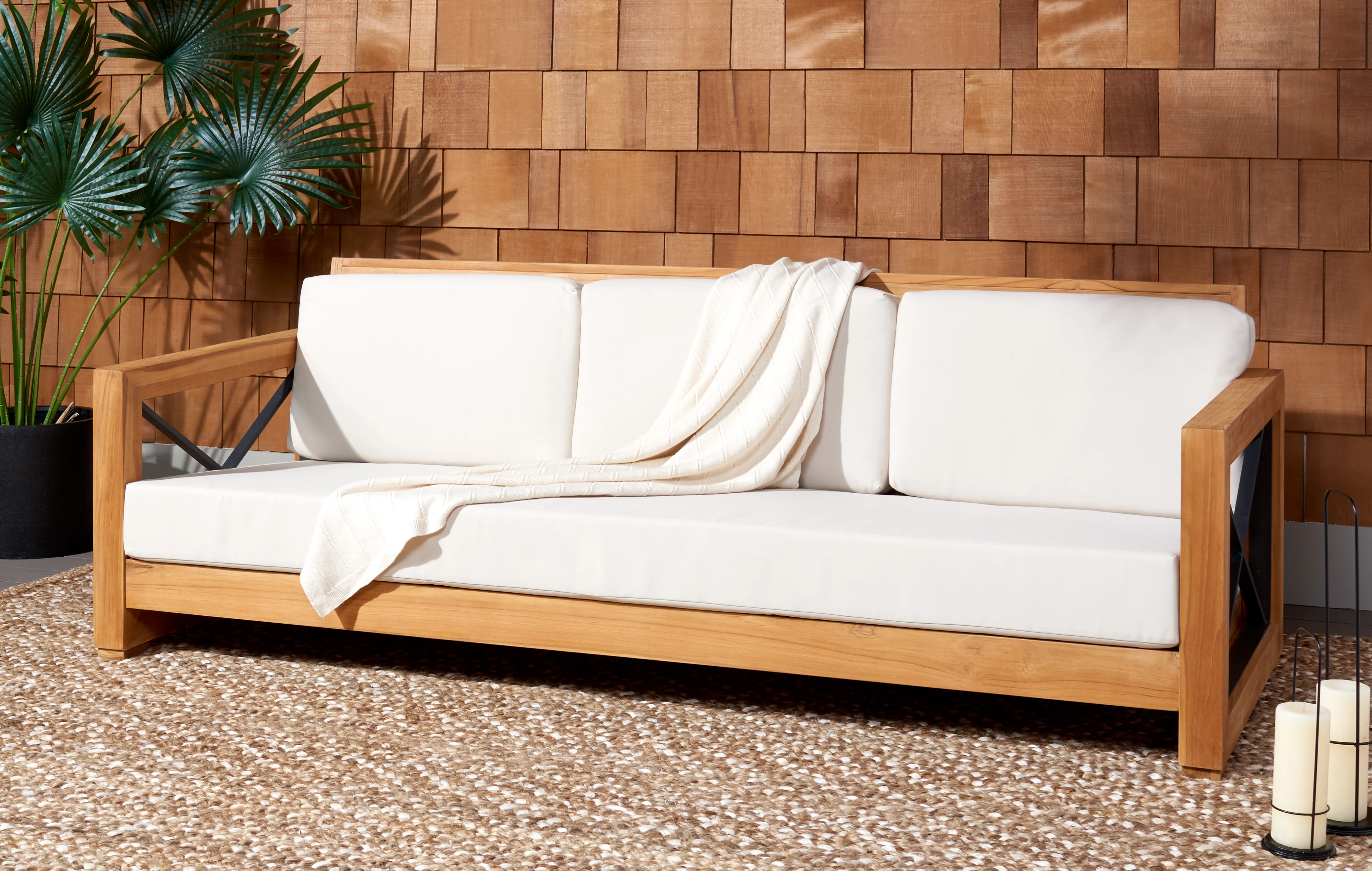 Andros Brazilian Teak Patio Sofa - Image 3