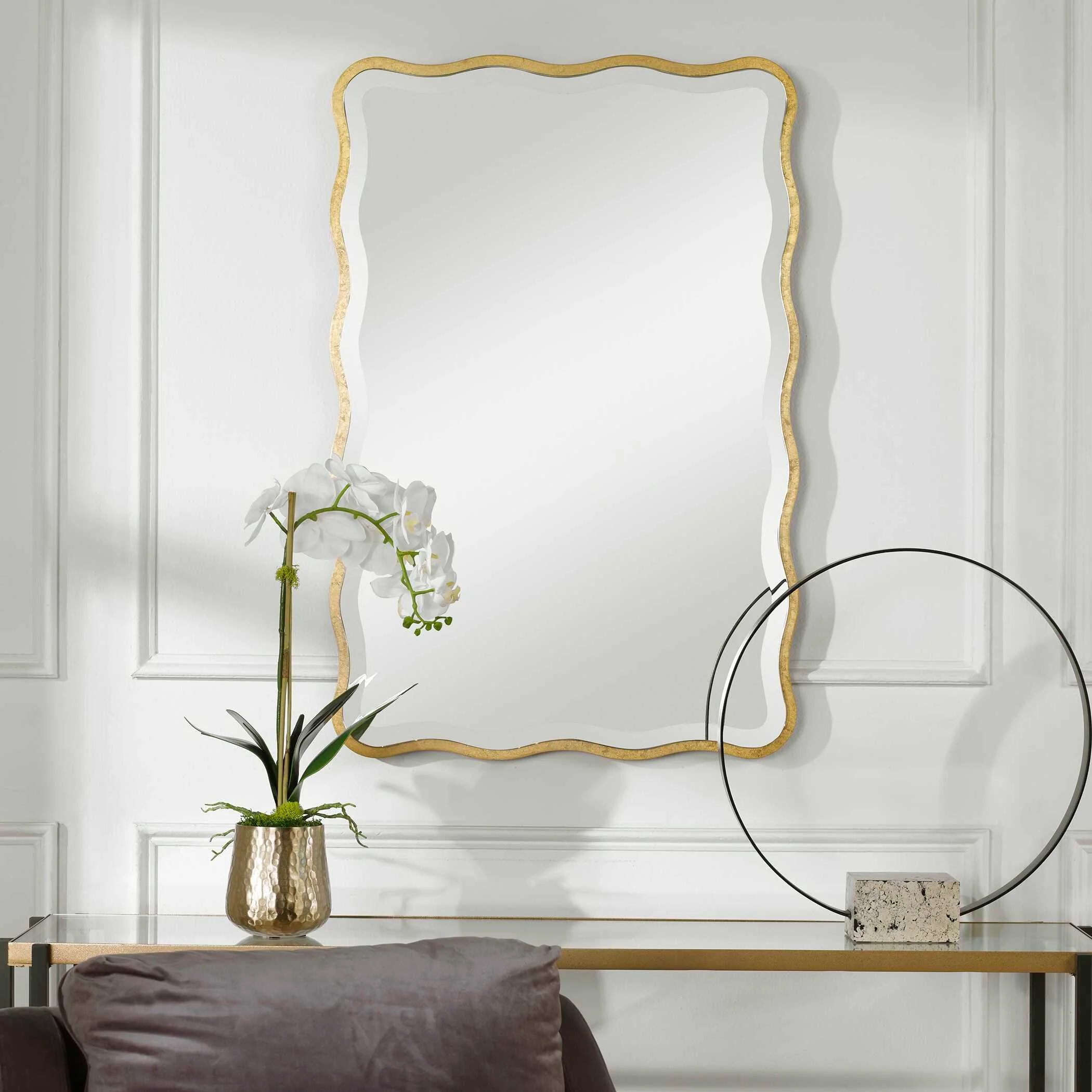 Aneta Gold Scalloped Mirror - Image 2