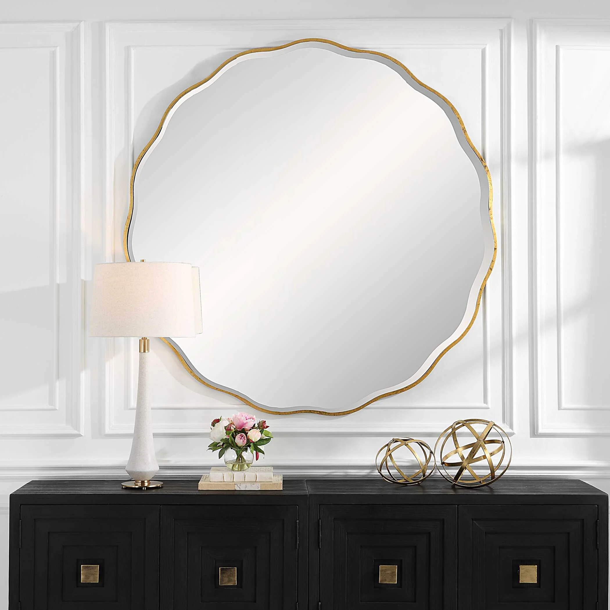 Aneta Large Gold Round Mirror - Image 5