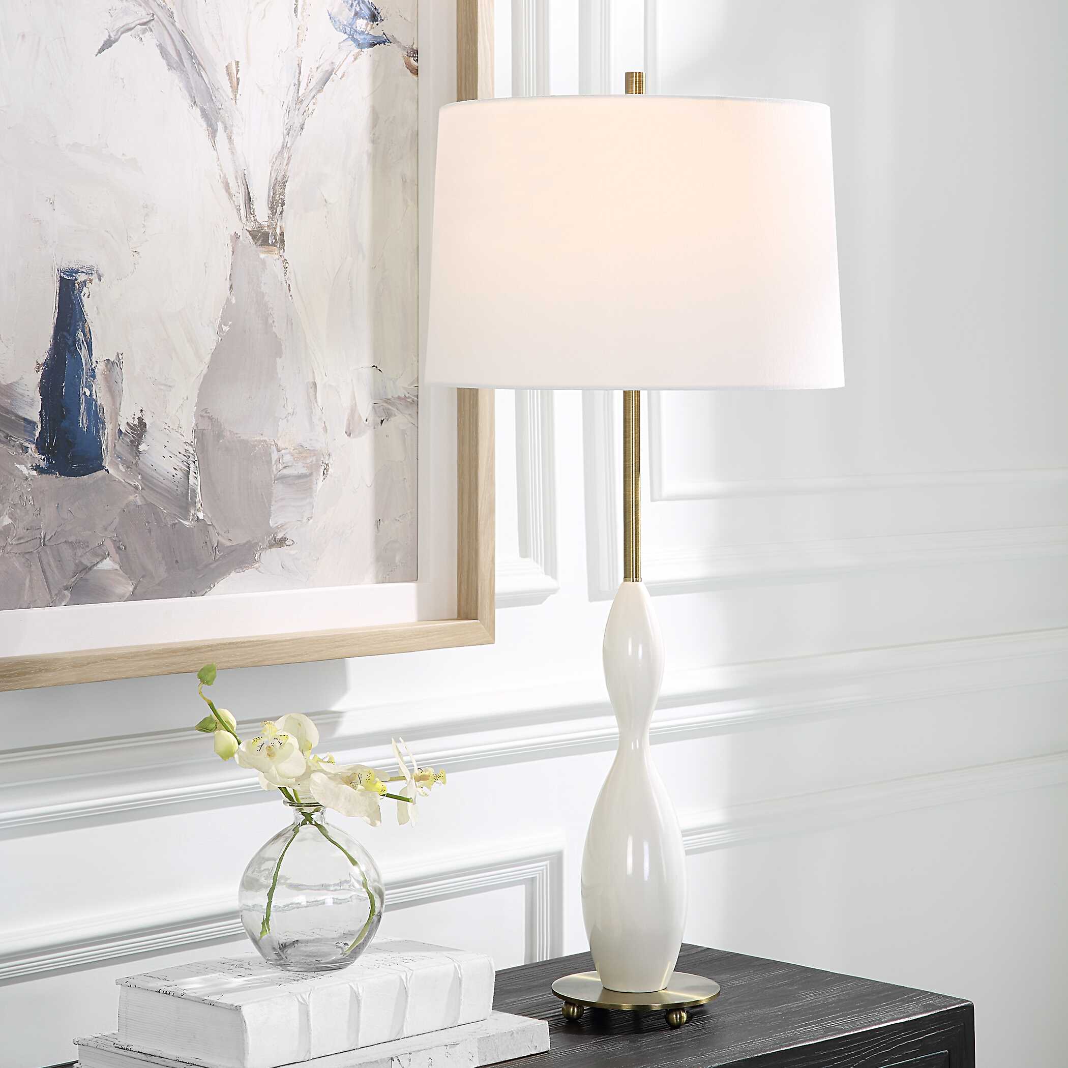 Annora Glossy White Table Lamp - Image 2