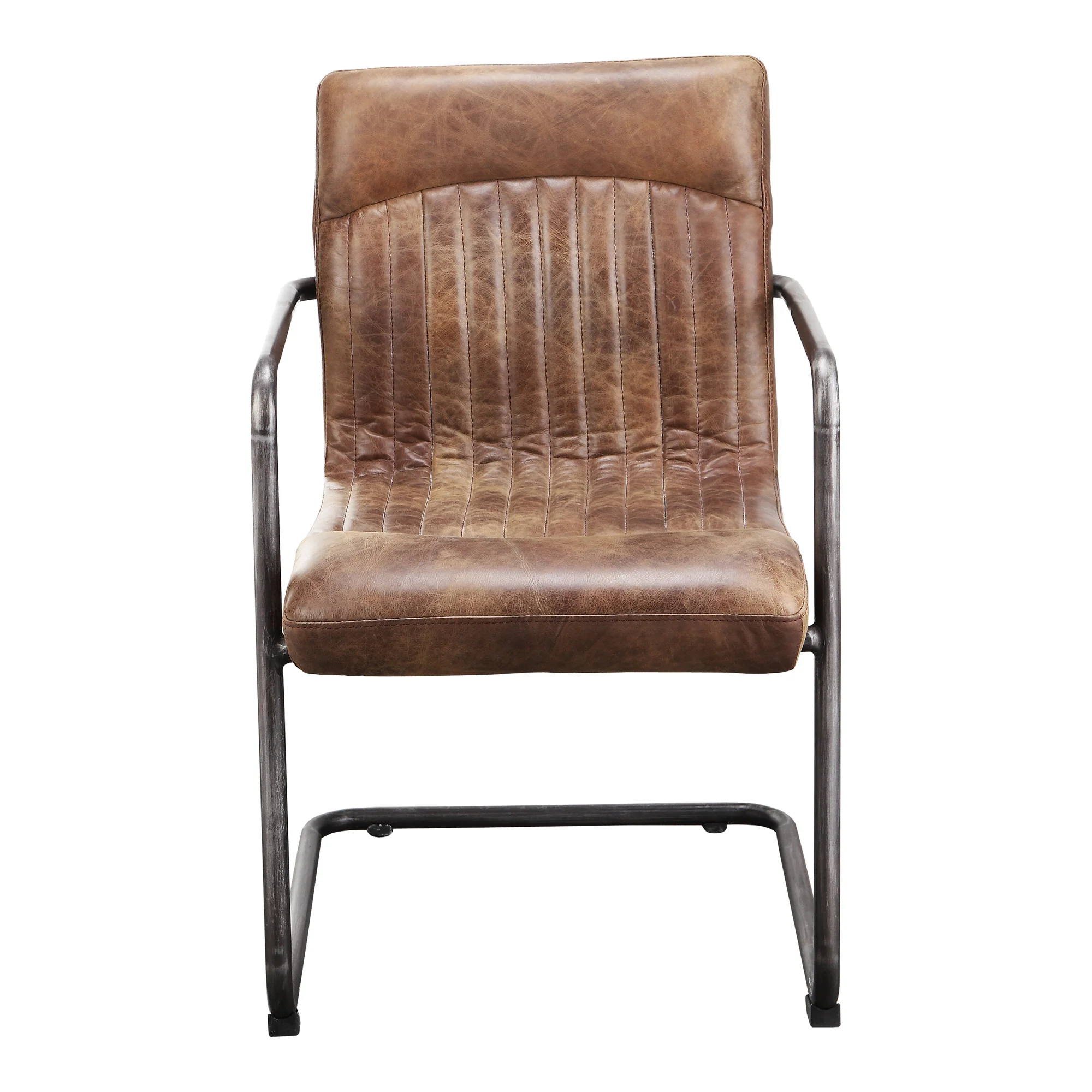 Ansel Arm Chair Grazed Brown Leather - Set of 2 - Image 4
