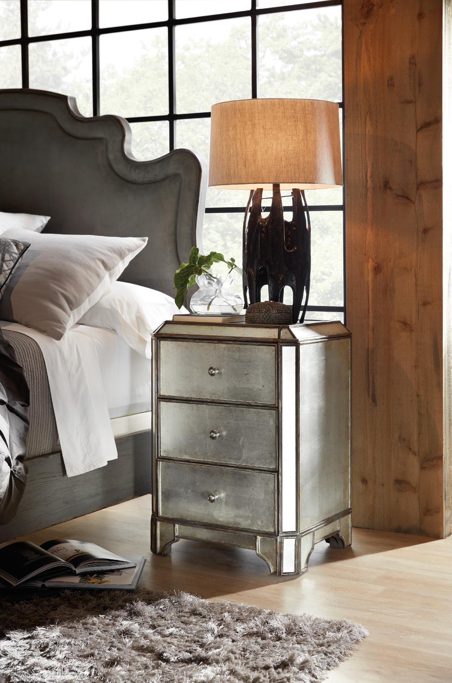Arabella Mirrored Three-Drawer Nightstand - Image 5